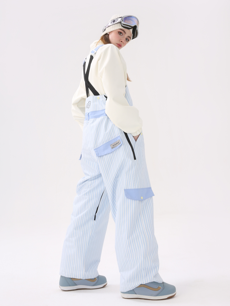 3L Striped Fleece Snow Bibs - Unisex| Molocoster
