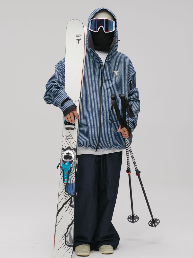 Winter Ticket Denim Baggy Ski Pants - Unisex Winter Ticket | Snowears.com