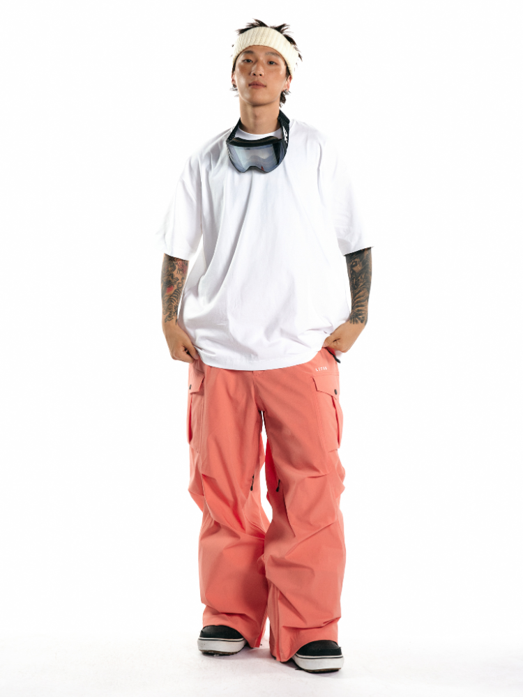 Coral Pink 20K/25K 2-Layer Cargo Snow Pants - Men's | LITAN