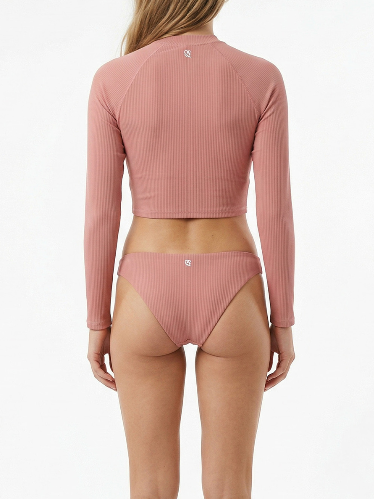 Vintage Soft Long Sleeve Rashguard Cutout Bikini Set – Female | Chillhang