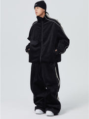 Side Stripe Velvet Baggy Shell Snow Suit - Men's | Searipe