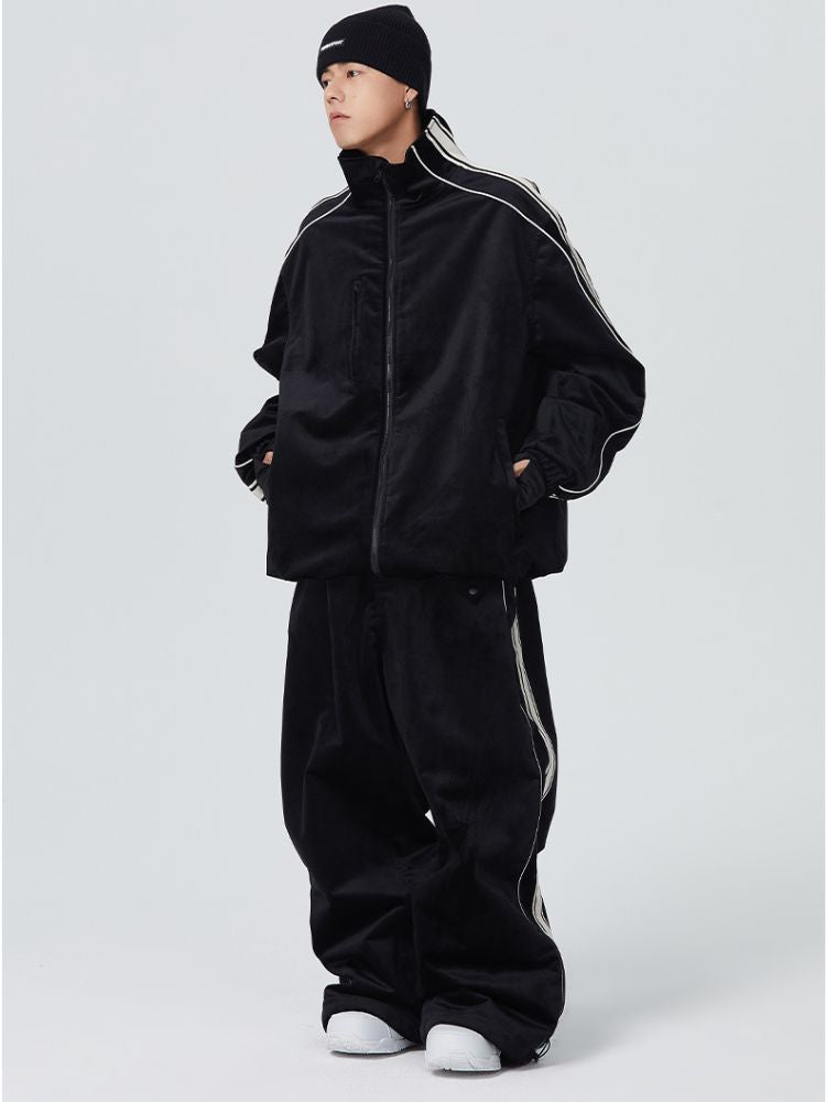 Searipe Side Stripe Velvet Baggy Shell Snow Suit - Men's