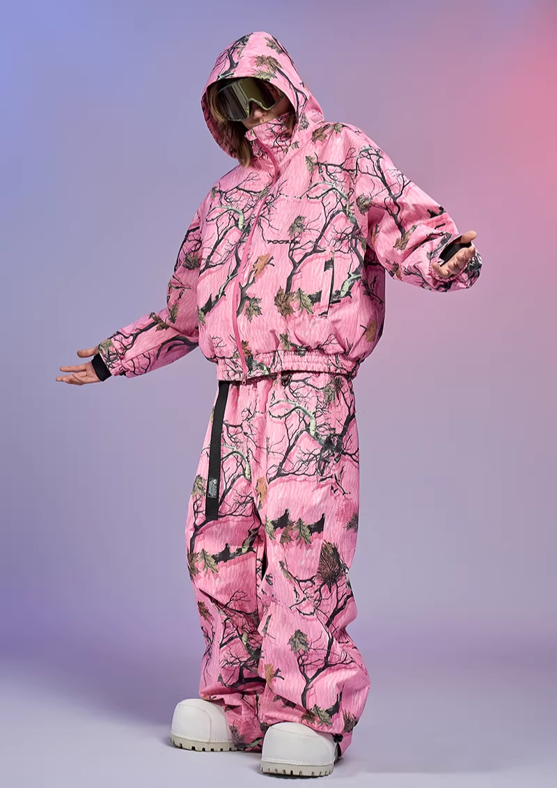 Pink Forest Camo Snowboard Jacket – Unisex | Doorek