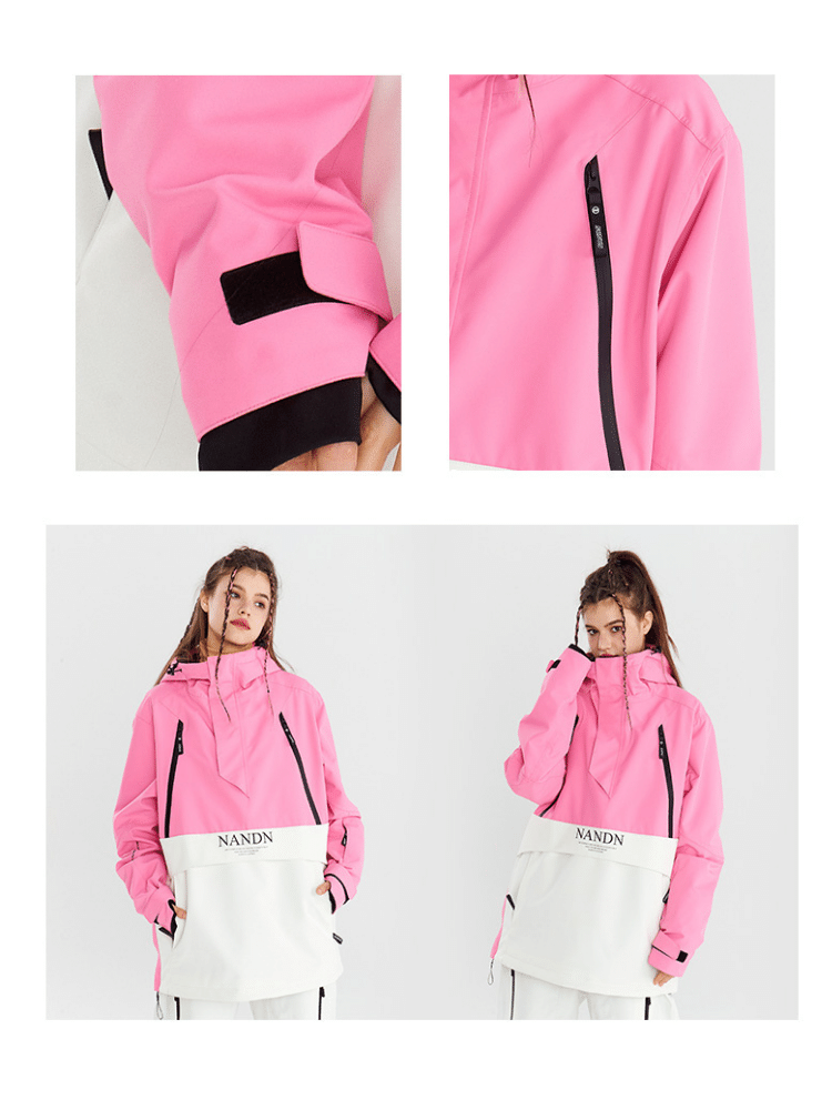 Insulated Colorblock Hooded Ski Jacket - Women's | NANDN