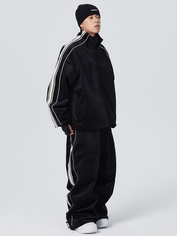 Searipe Side Stripe Velvet Baggy Shell Snow Suit - Men's