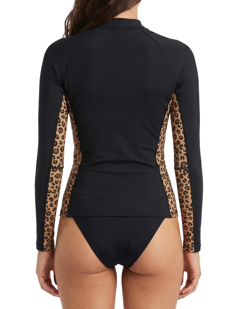 UPF50+ Leopard Long Sleeve Rash Guard - Women's | ChillHang