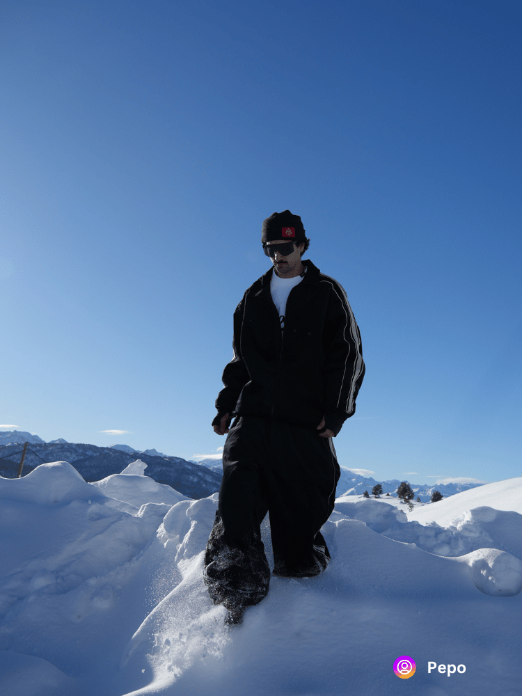 Side Stripe Velvet Baggy Shell Snow Suit - Men's | Searipe