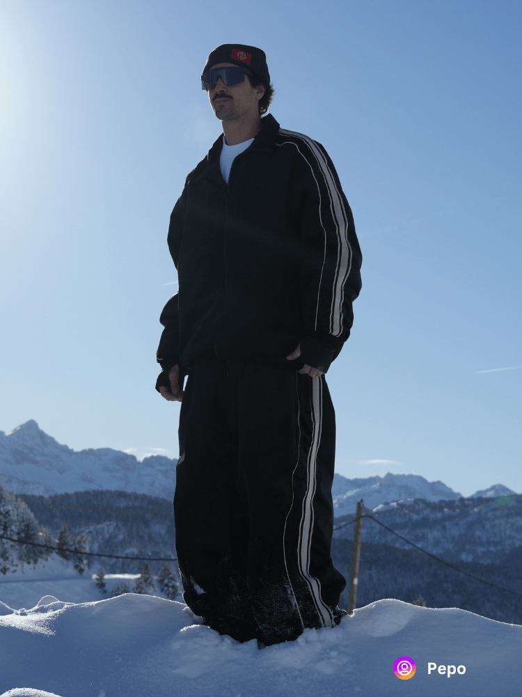 Searipe Side Stripe Velvet Baggy Shell Snow Suit - Men's
