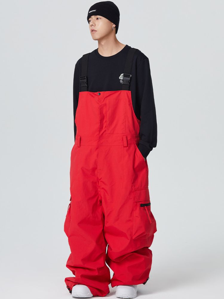 3L Side Release Buckle Belt Baggy Snow Bibs - Men's | Searipe
