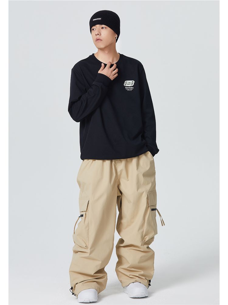 Zip Pocket Baggy Cargo Snowboard Pants - Men's | Searipe