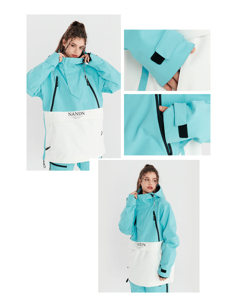 Insulated Colorblock Hooded Ski Jacket - Women's | NANDN