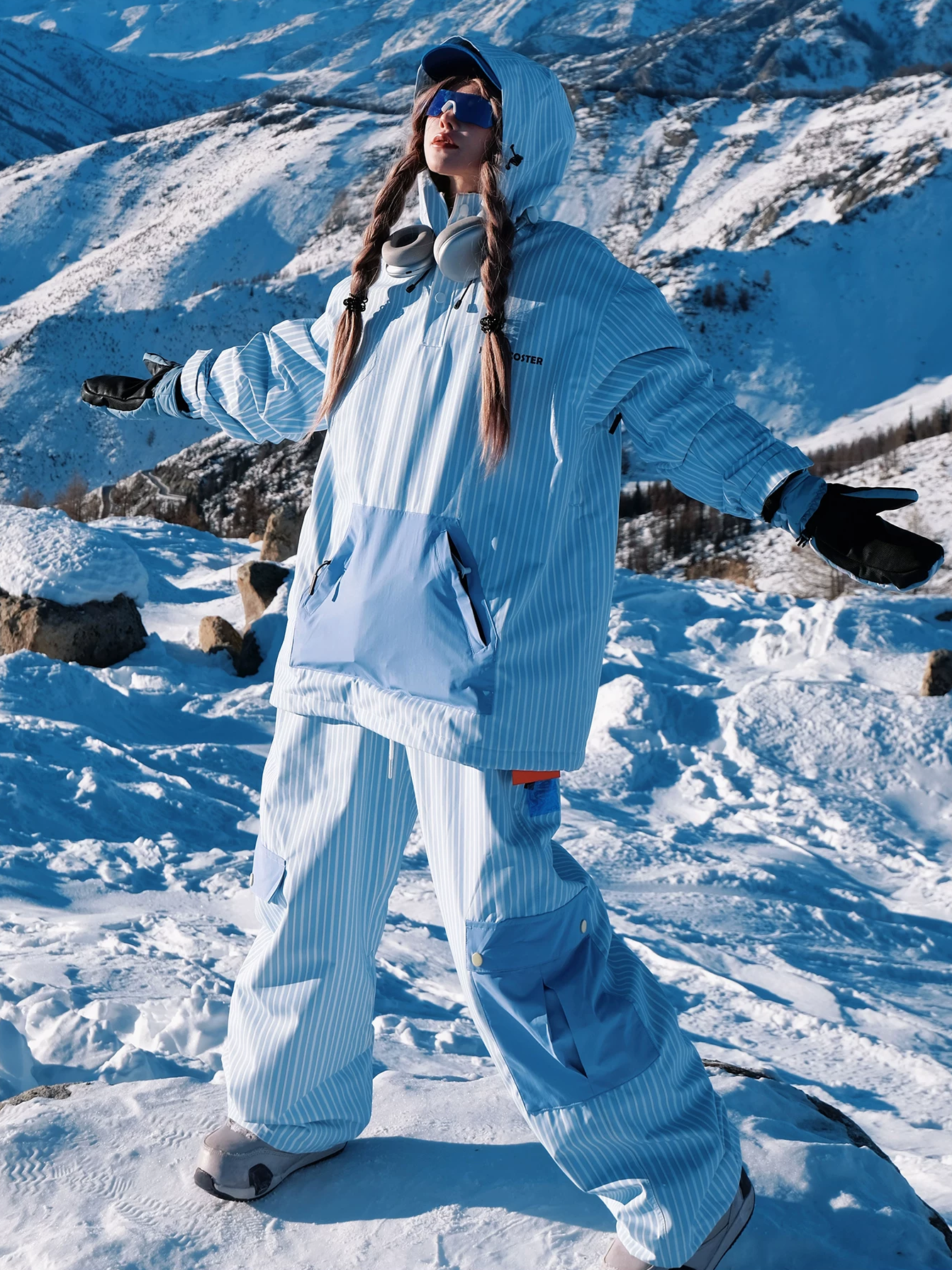 3L Striped Fleece Snow Bibs - Unisex| Molocoster