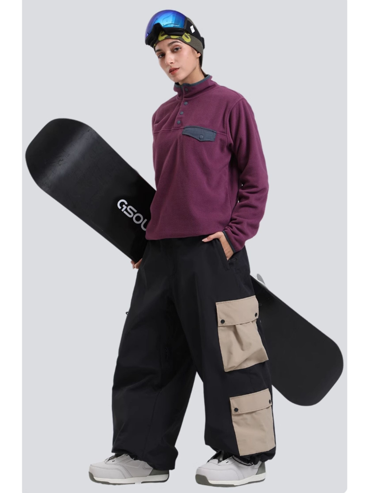 Color Block Double Cargo Snow Pants - Unisex | Gsou Snow