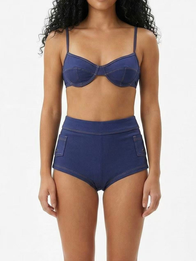 Sporty Color-Block Four-Way Stretch Bikini Set - Women's | ChillHang