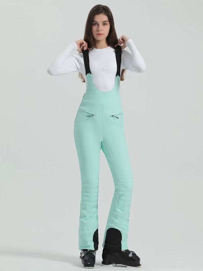 High Rise Flare Snow Bib Pants - Women's | Gsou Snow