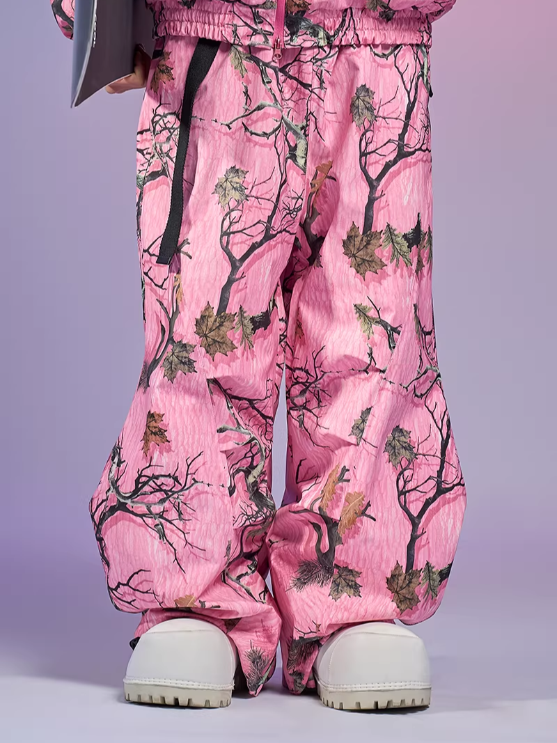 Pink Forest Camo Snowboard Pants – Unisex | Doorek