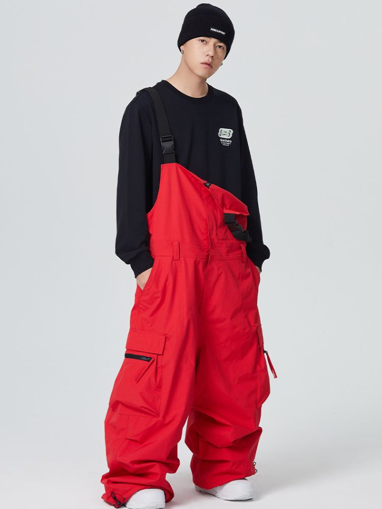3L Side Release Buckle Belt Baggy Snow Bibs - Men's | Searipe