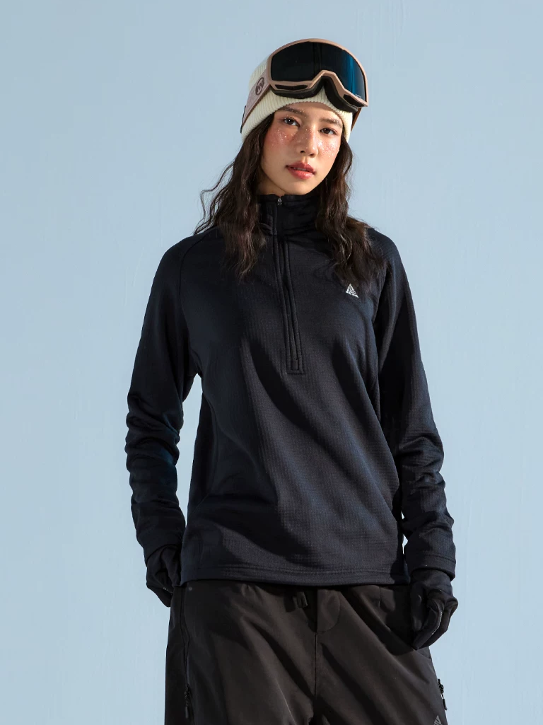 Grid Fleece Half-Zip Ski Mid Layer – Unisex | NANEND