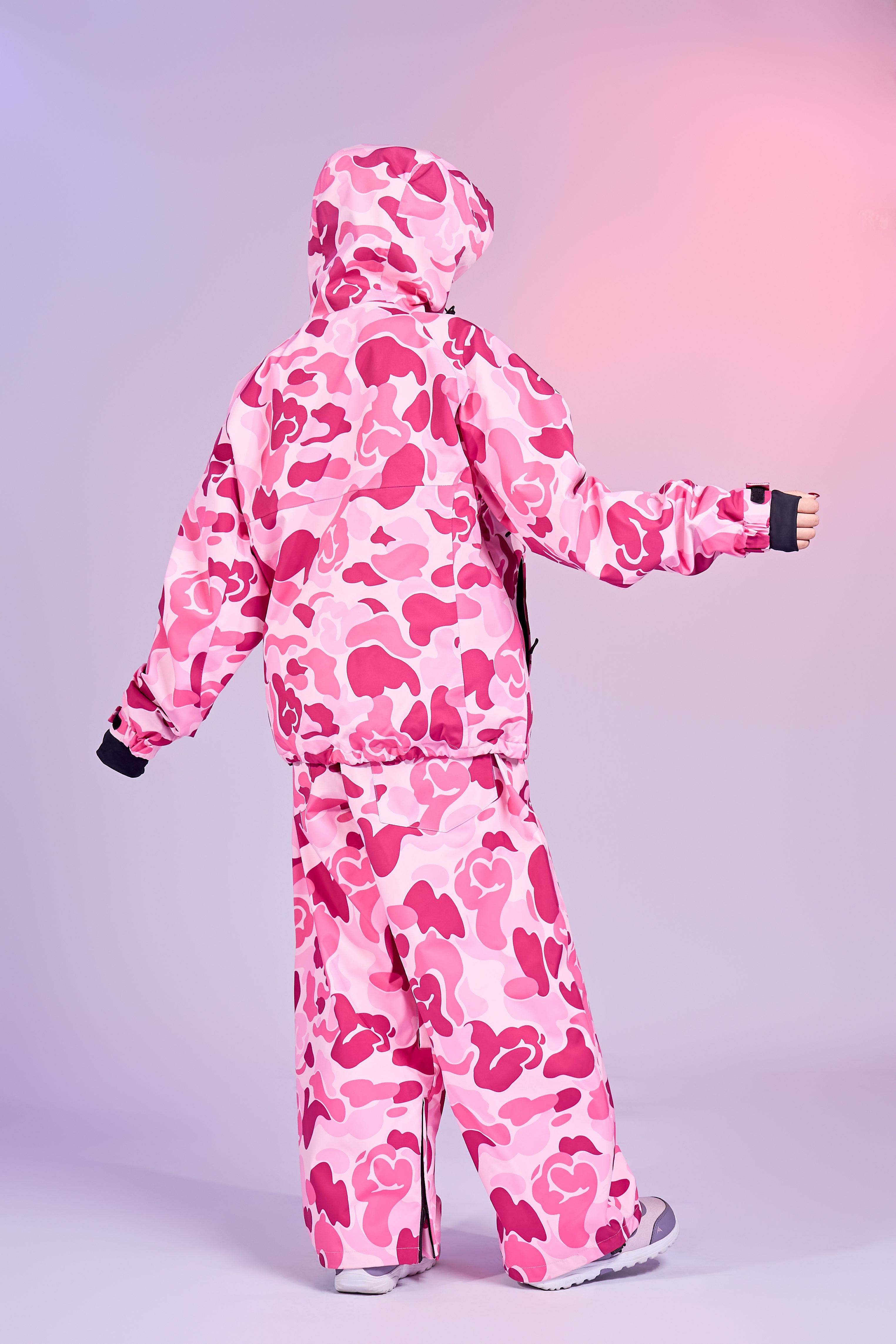 20K Waterproof 3-Layer Insulated Pink Camo Snowboard Jacket – Unisex | Doorek