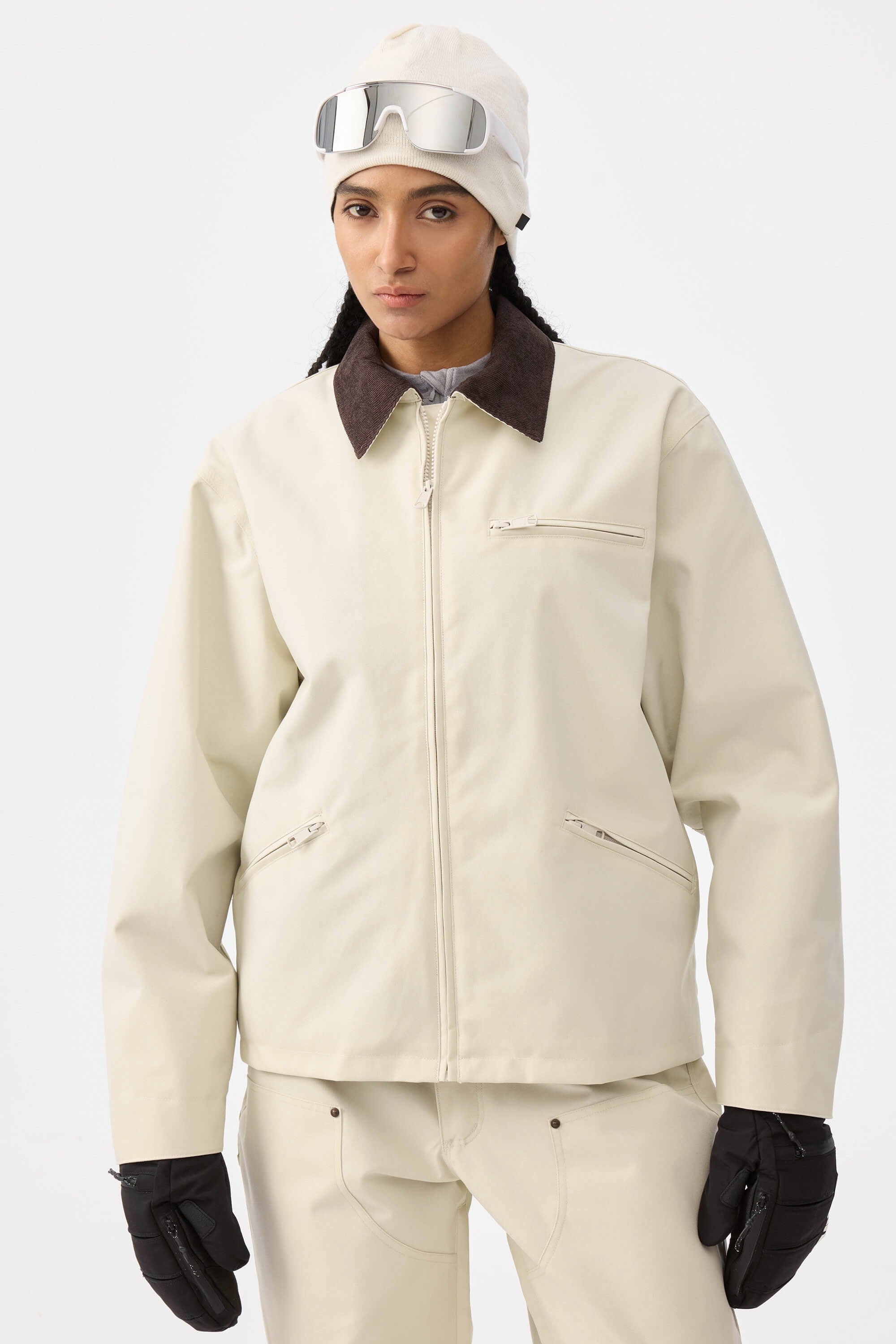 Boxy Modern Barn Corduroy-Collar Snow Jacket – Unisex | Gsou Snow