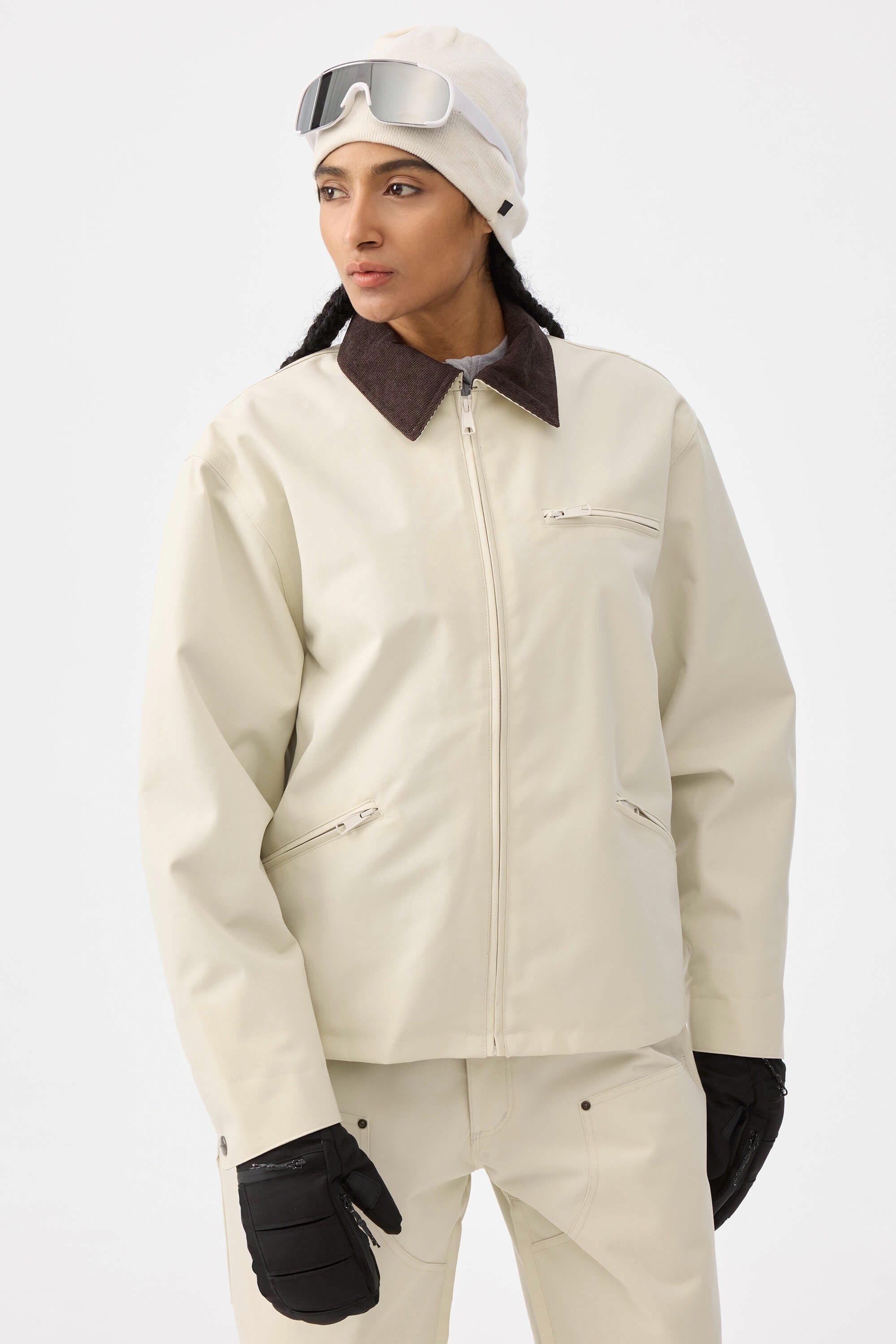 Boxy Modern Barn Corduroy-Collar Snow Jacket – Unisex | Gsou Snow
