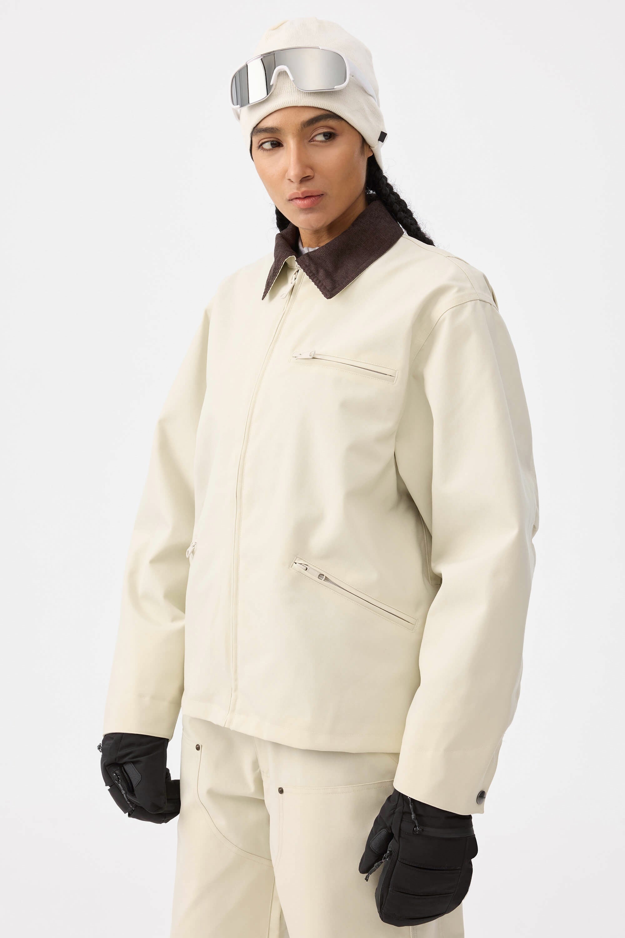 Boxy Modern Barn Corduroy-Collar Snow Jacket – Unisex | Gsou Snow