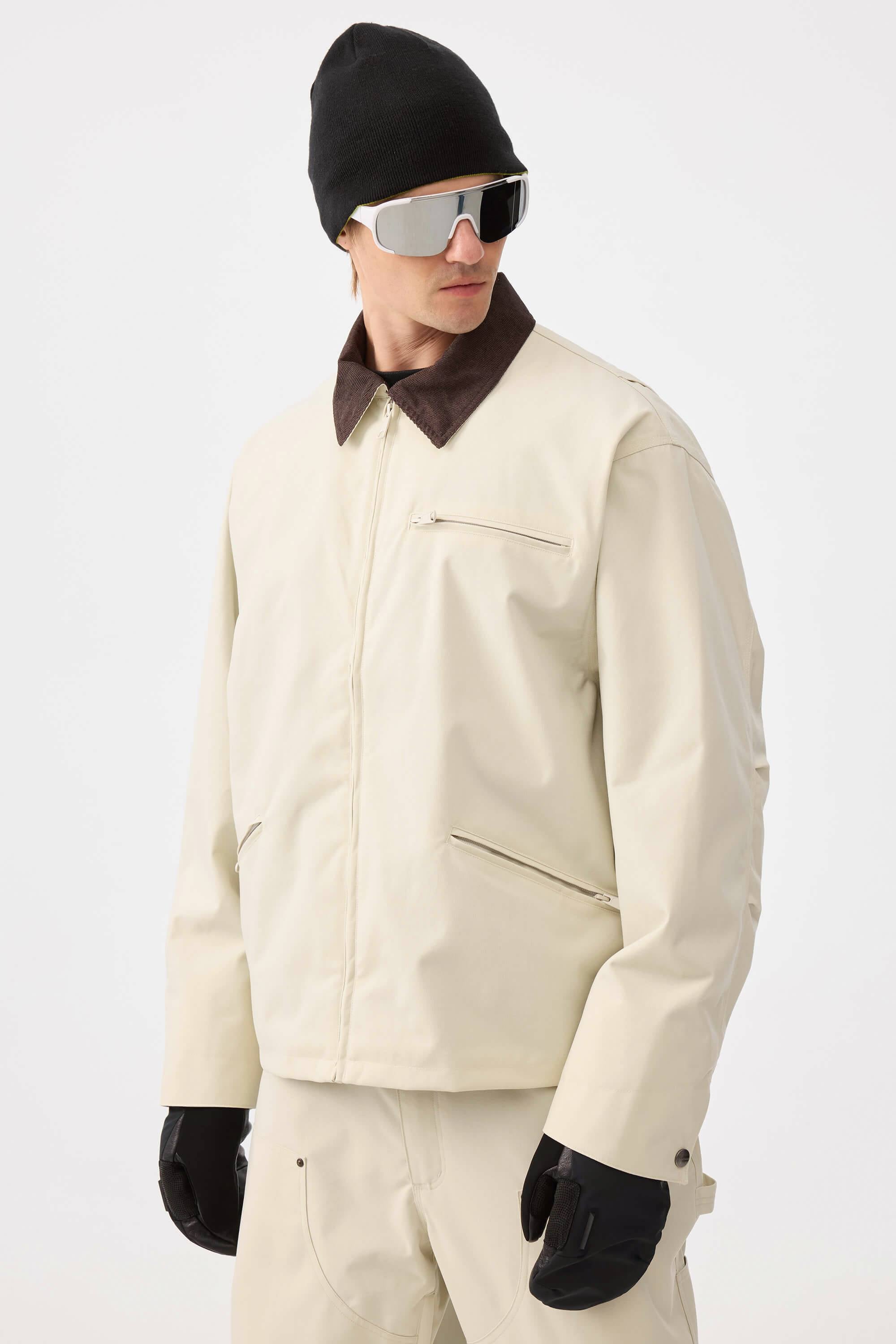 Boxy Modern Barn Corduroy-Collar Snow Jacket – Unisex | Gsou Snow