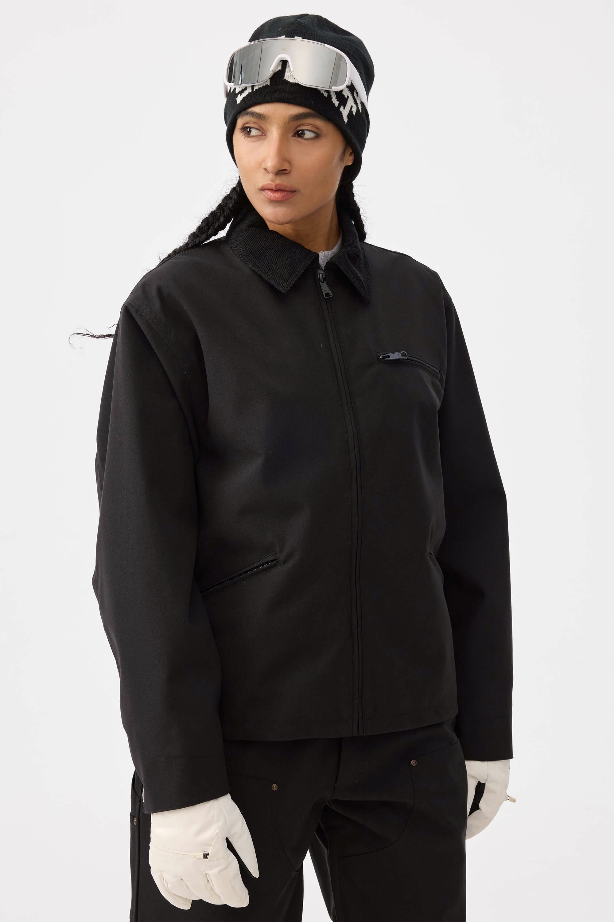 Boxy Modern Barn Corduroy-Collar Snow Jacket – Unisex | Gsou Snow
