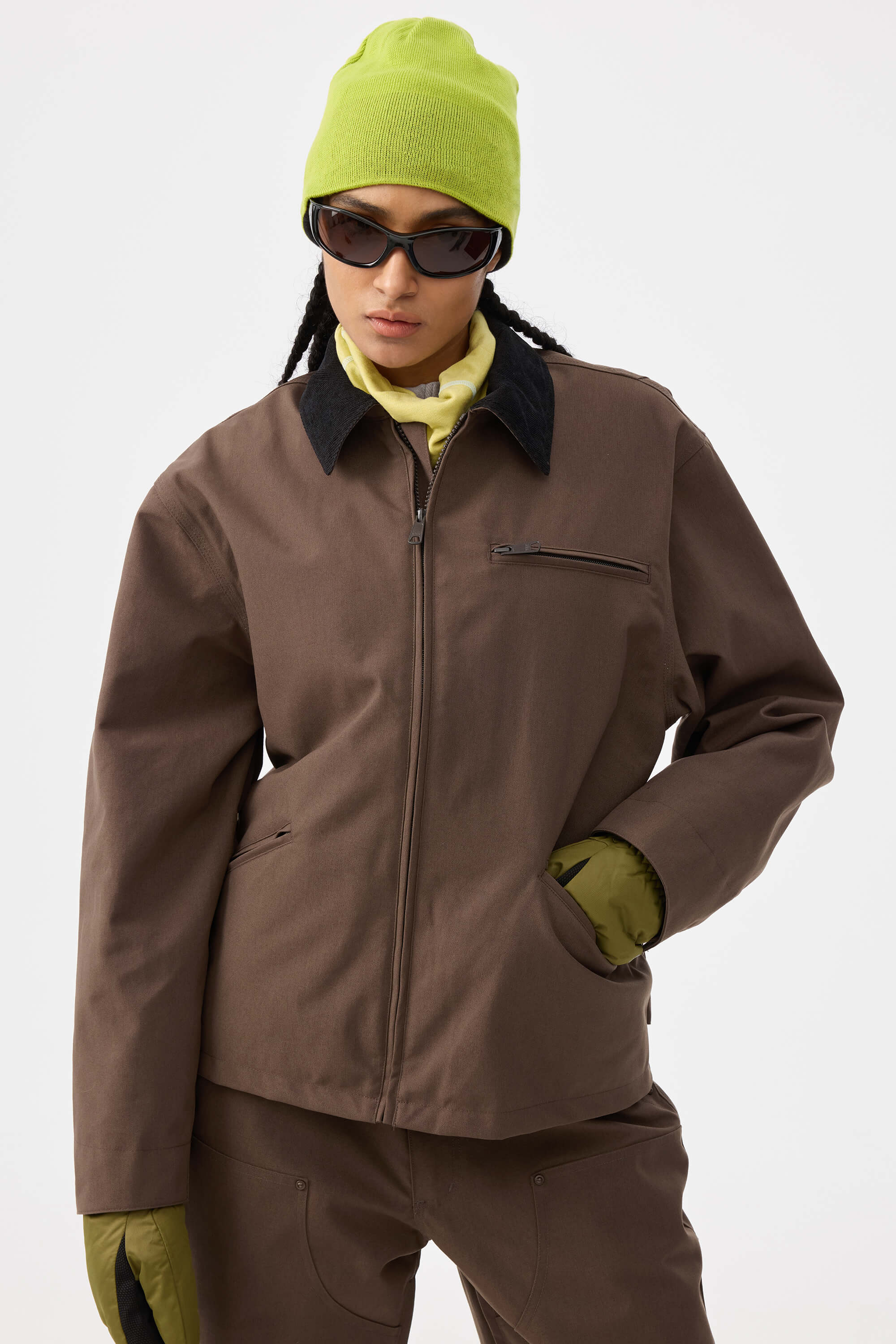 Boxy Modern Barn Corduroy-Collar Snow Jacket – Unisex | Gsou Snow
