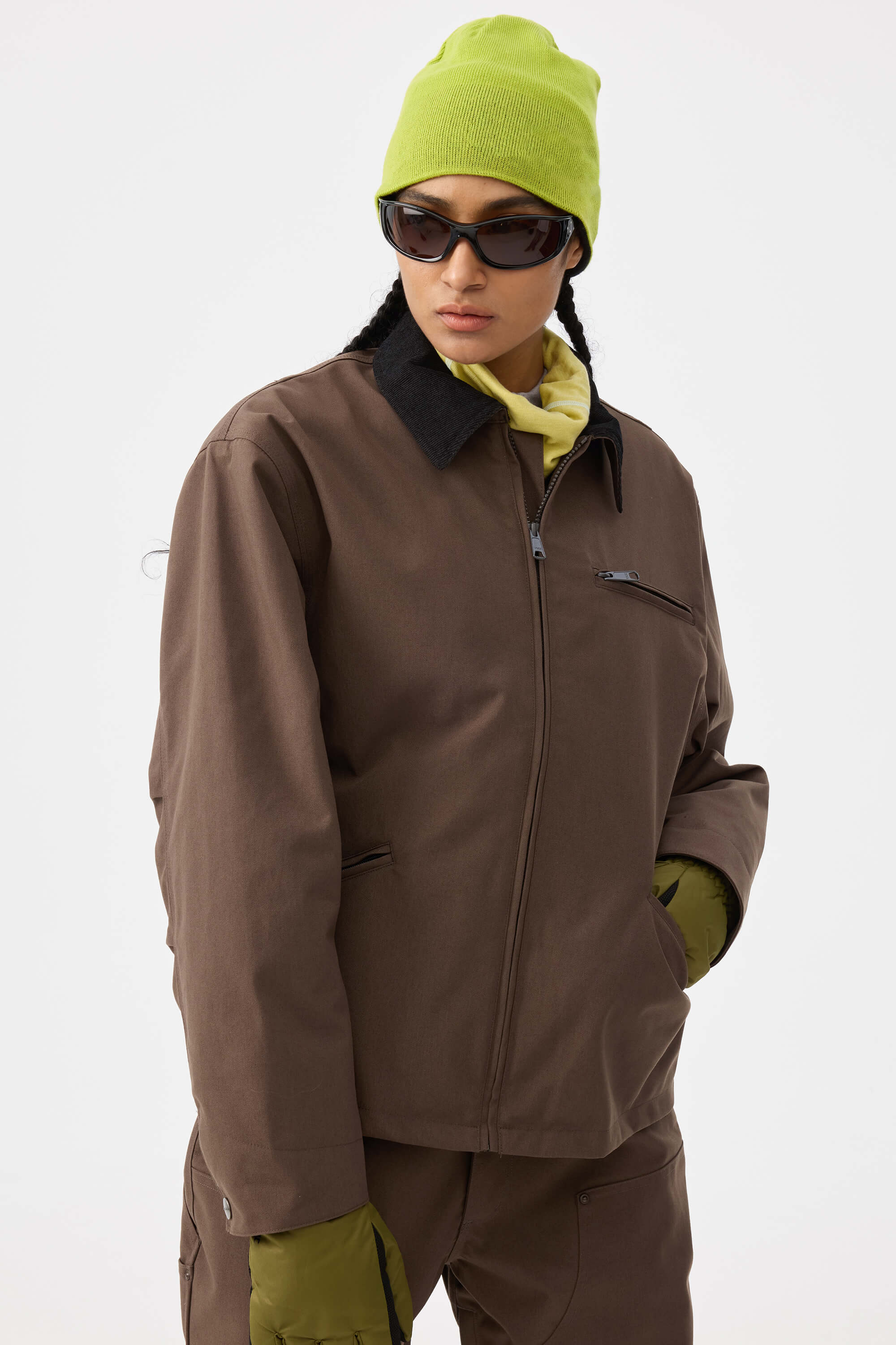 Boxy Modern Barn Corduroy-Collar Snow Jacket – Unisex | Gsou Snow