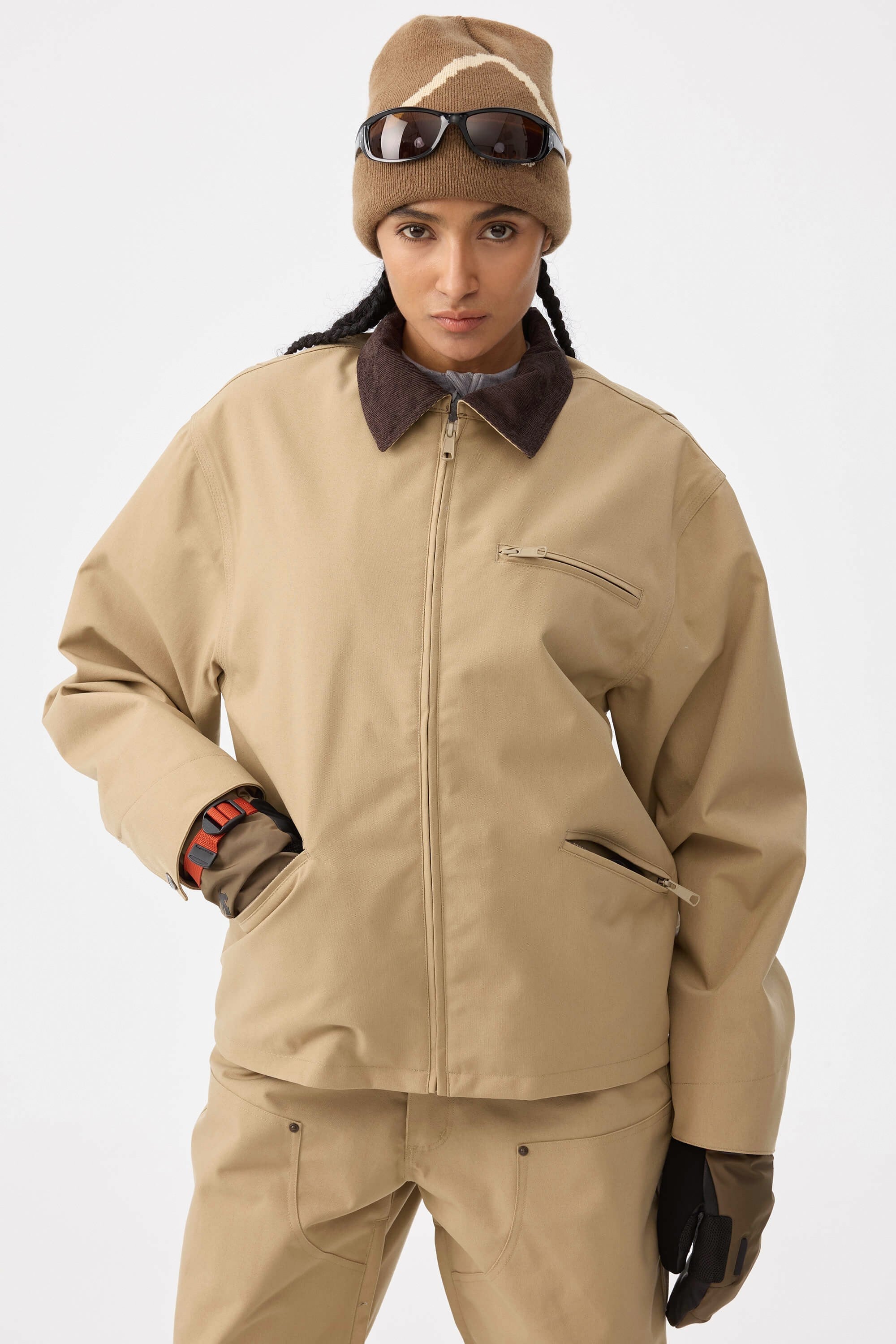 Boxy Modern Barn Corduroy-Collar Snow Jacket – Unisex | Gsou Snow