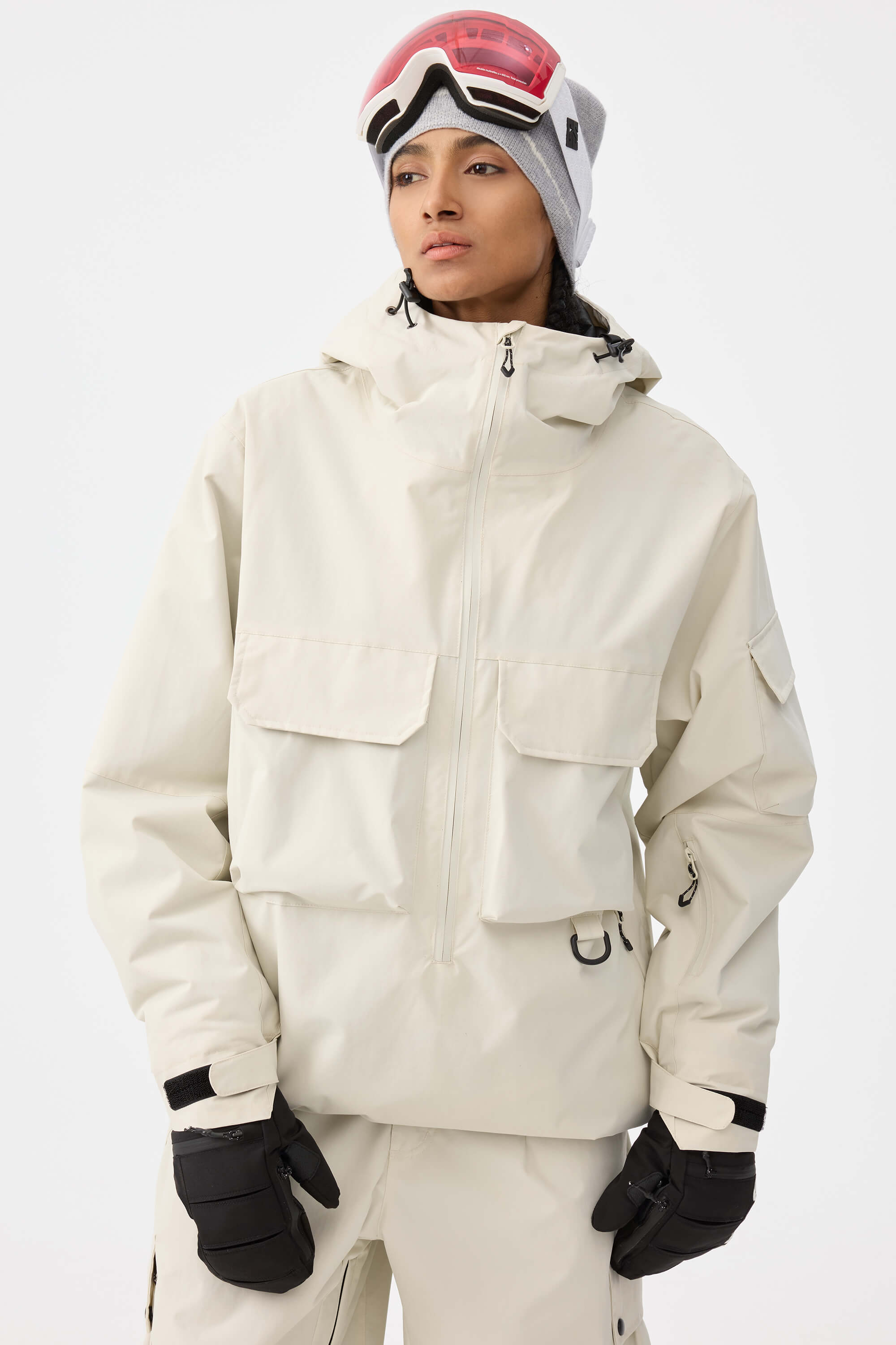 Techwear Half-Zip Insulated Anorak Snow Jacket – Unisex | Gsou Snow