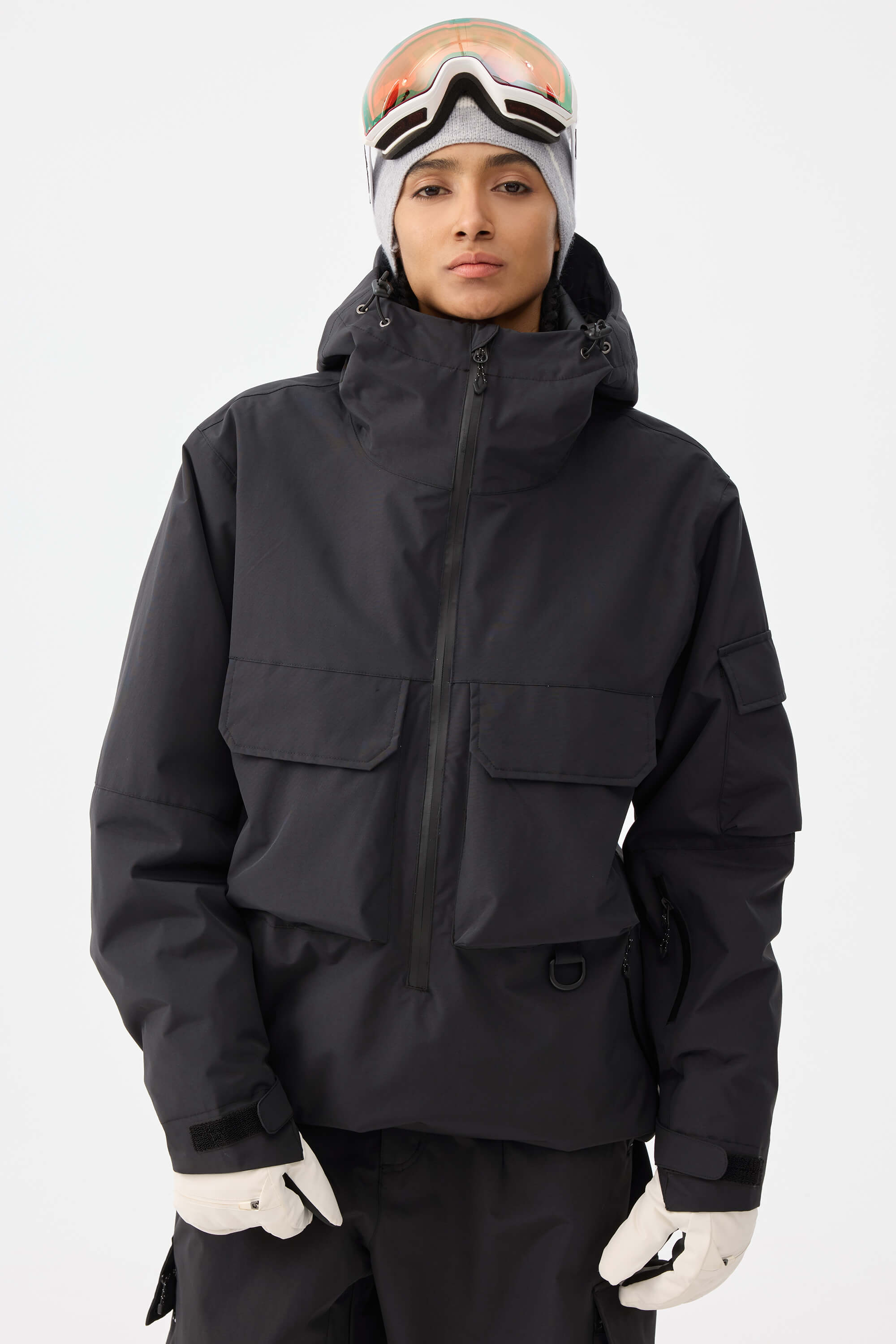 Techwear Half-Zip Insulated Anorak Snow Jacket – Unisex | Gsou Snow