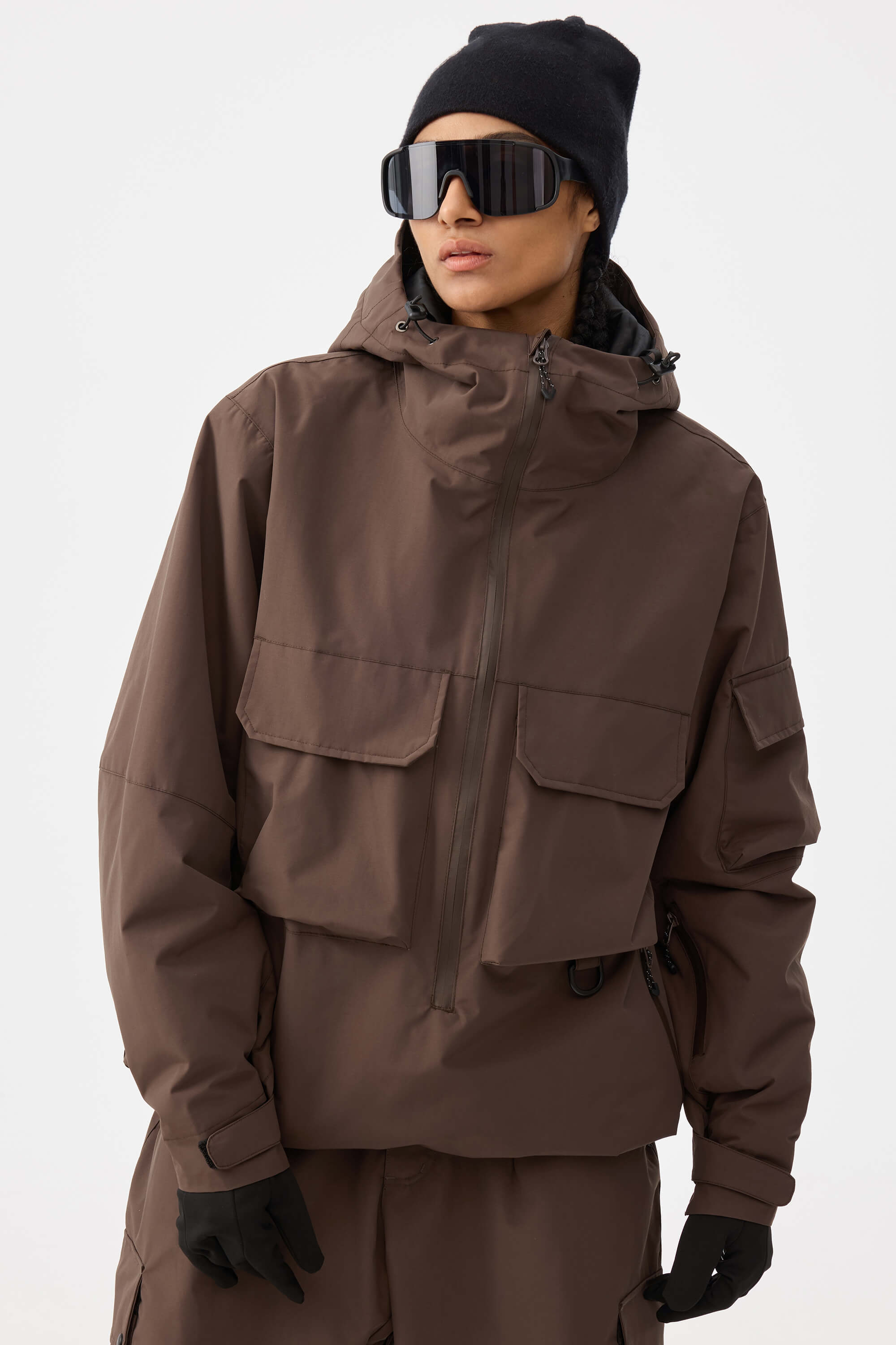Techwear Half-Zip Insulated Anorak Snow Jacket – Unisex | Gsou Snow