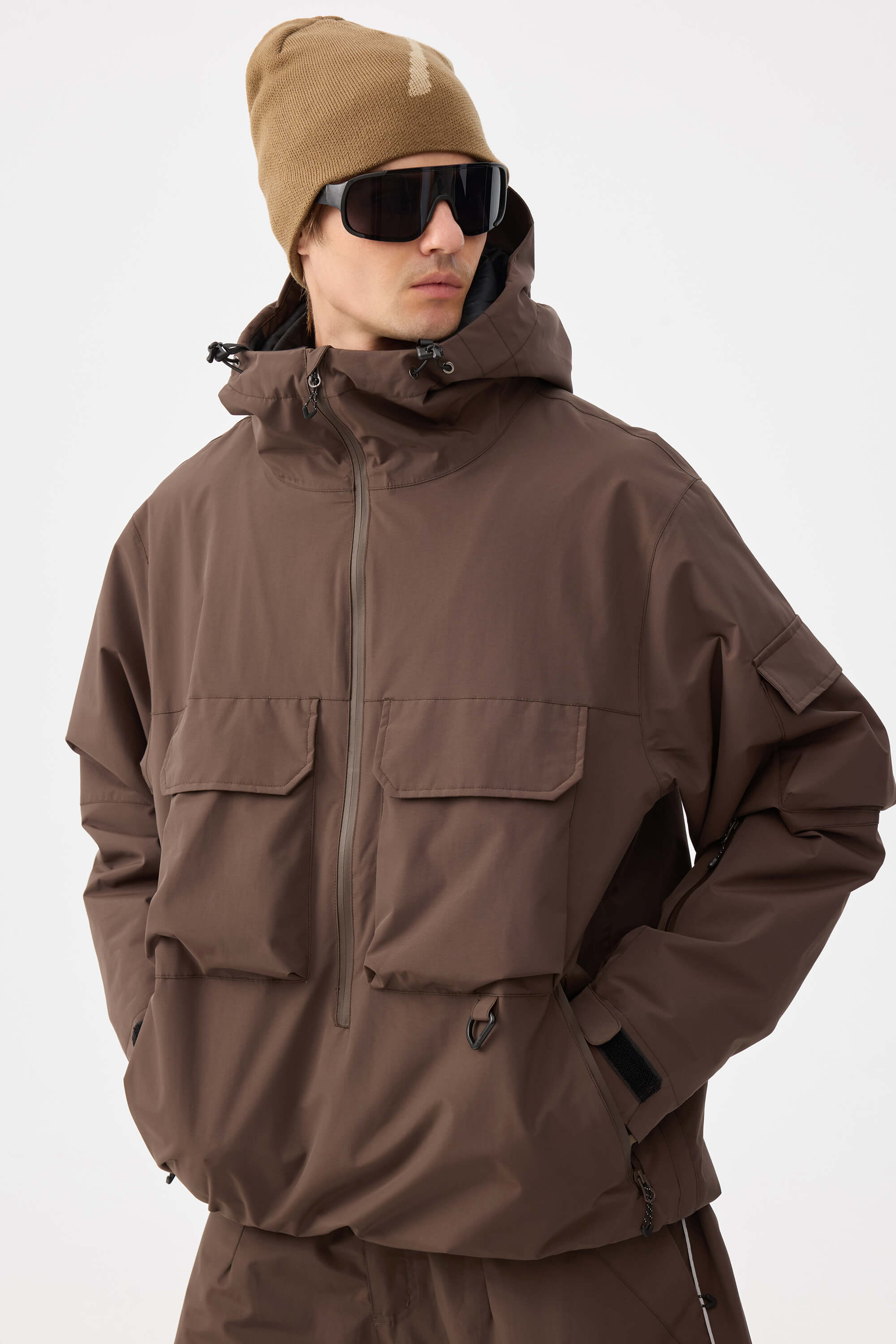 Techwear Half-Zip Insulated Anorak Snow Jacket – Unisex | Gsou Snow