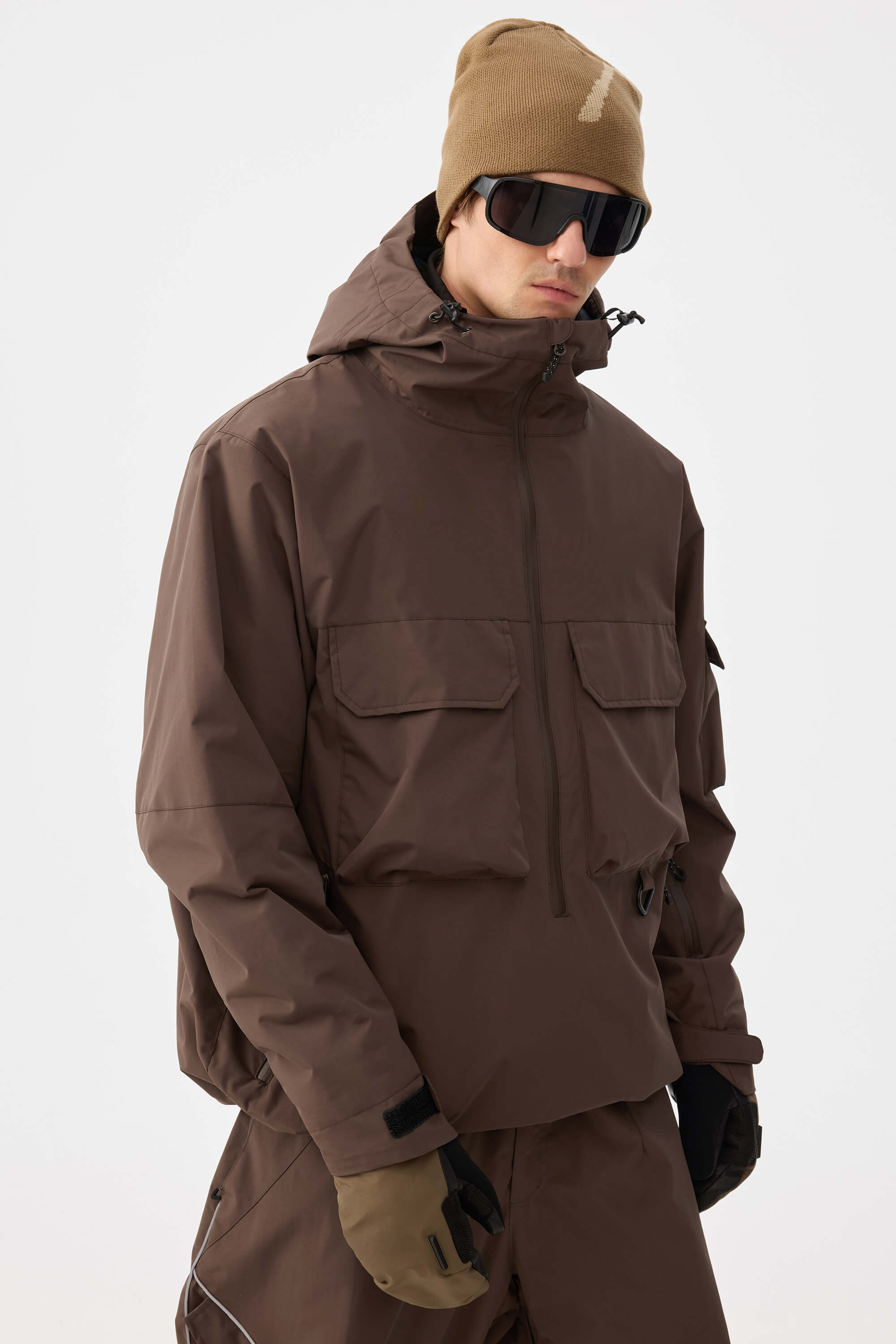 Techwear Half-Zip Insulated Anorak Snow Jacket – Unisex | Gsou Snow