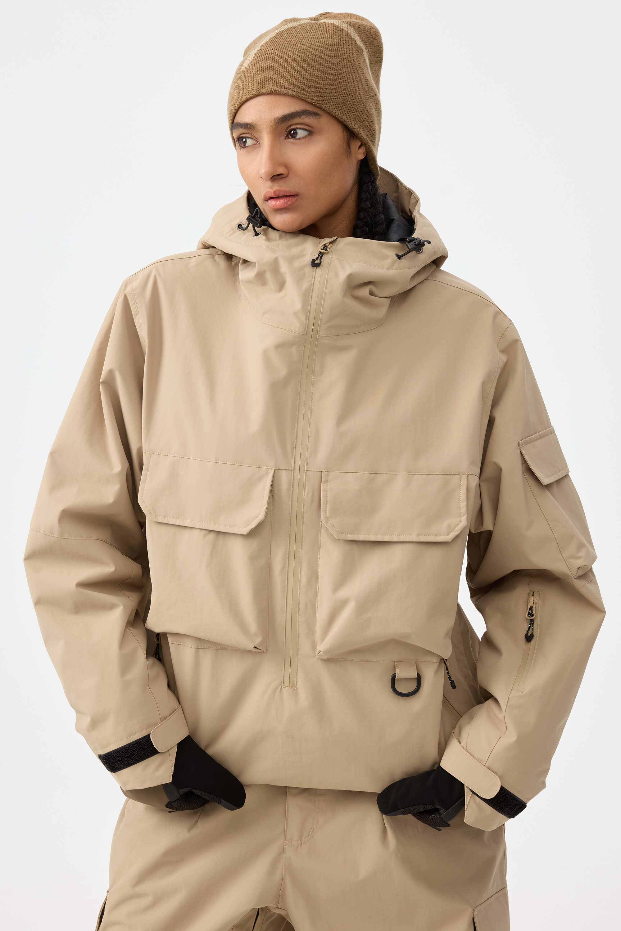 Techwear Half-Zip Insulated Anorak Snow Jacket – Unisex | Gsou Snow