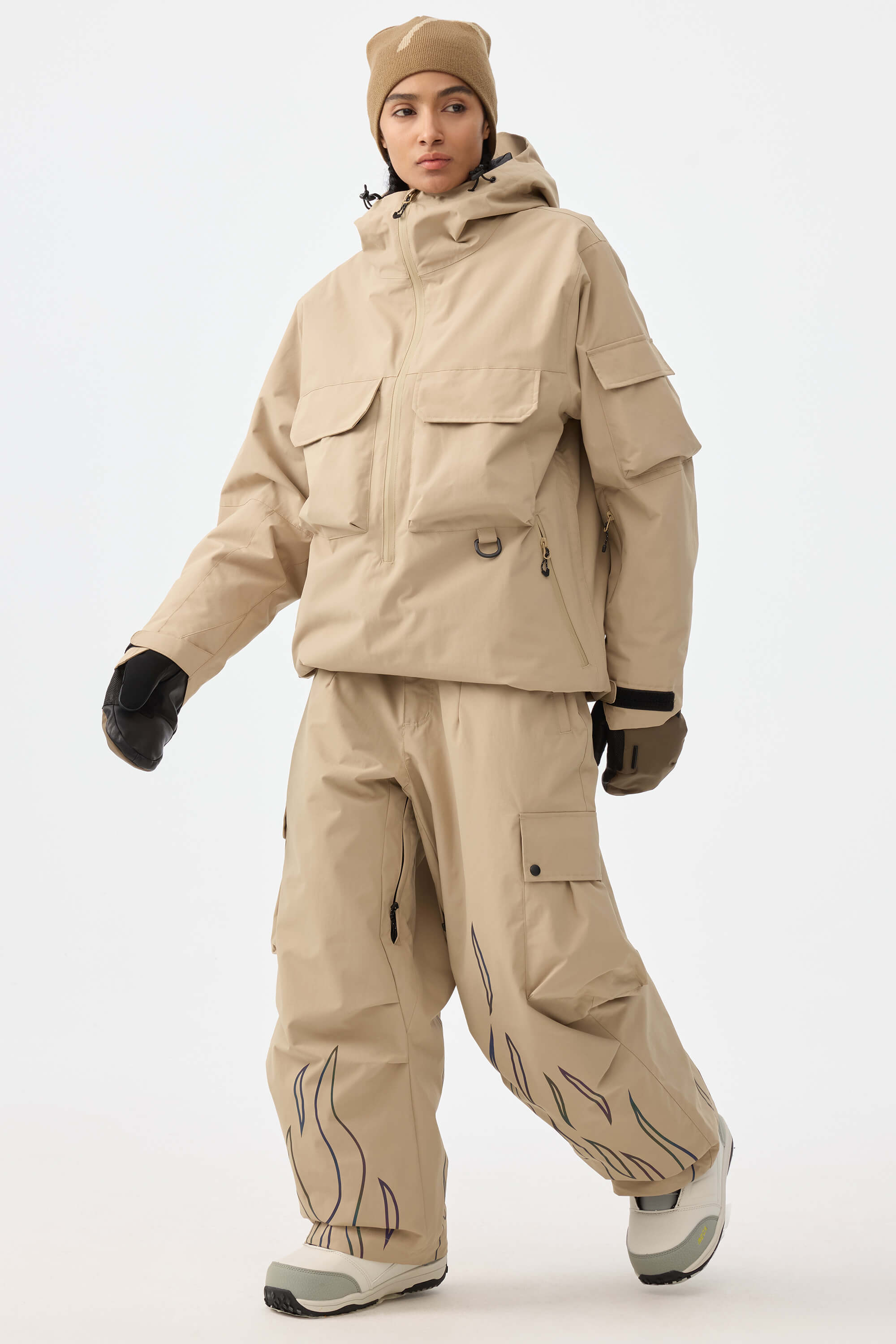 Techwear Half-Zip Insulated Anorak Snow Jacket – Unisex | Gsou Snow