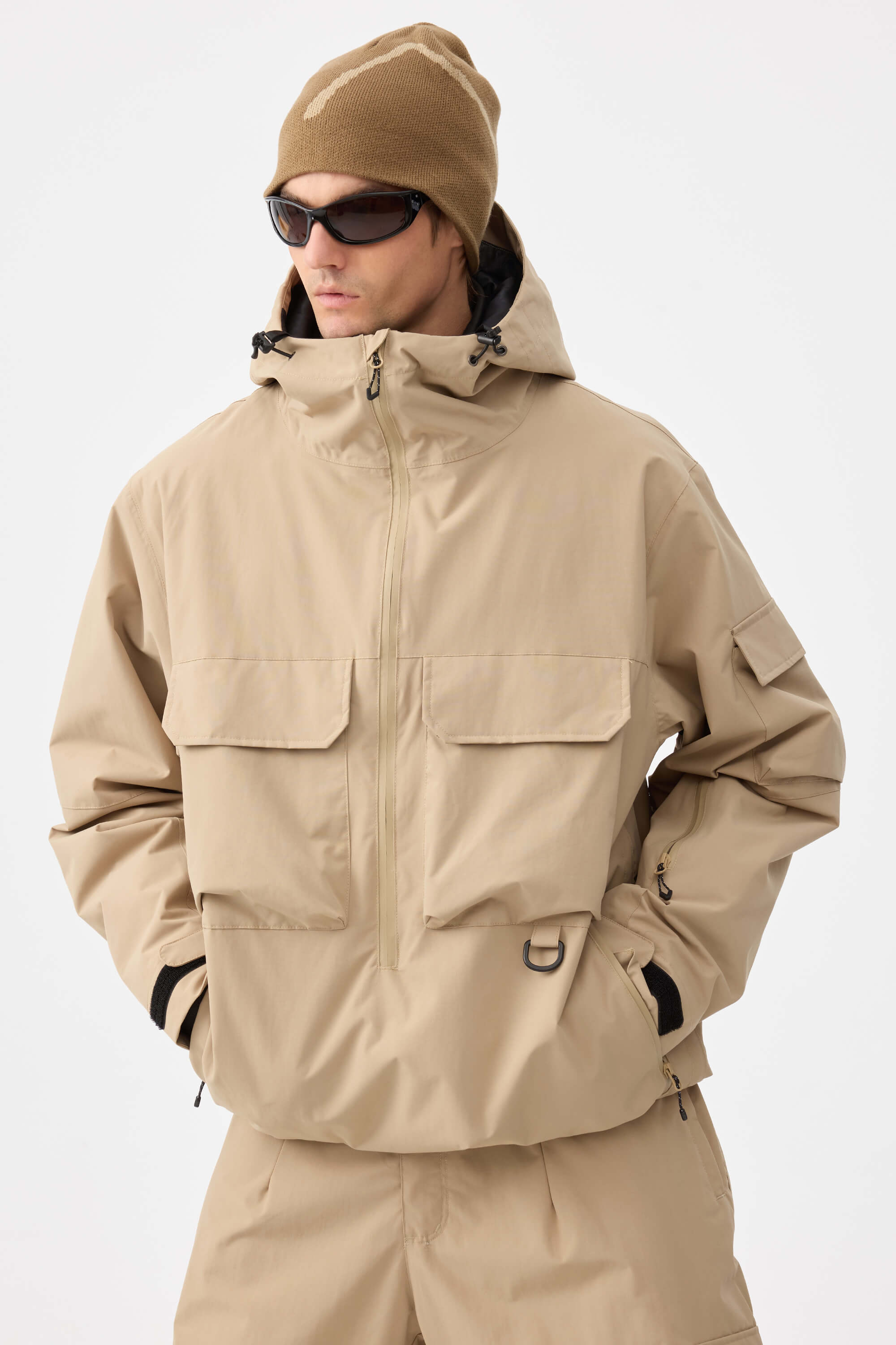 Techwear Half-Zip Insulated Anorak Snow Jacket – Unisex | Gsou Snow