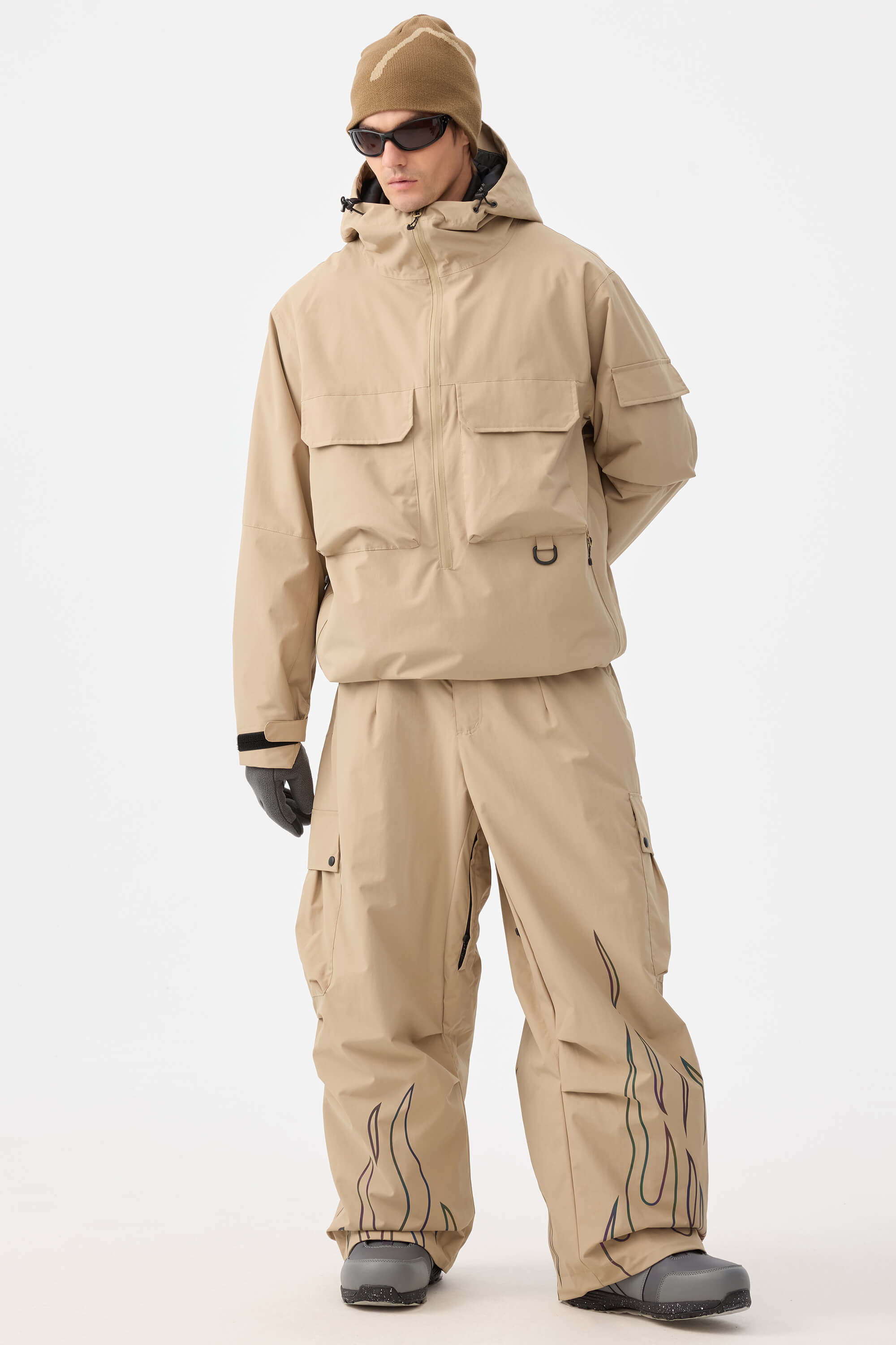 Techwear Half-Zip Insulated Anorak Snow Jacket – Unisex | Gsou Snow