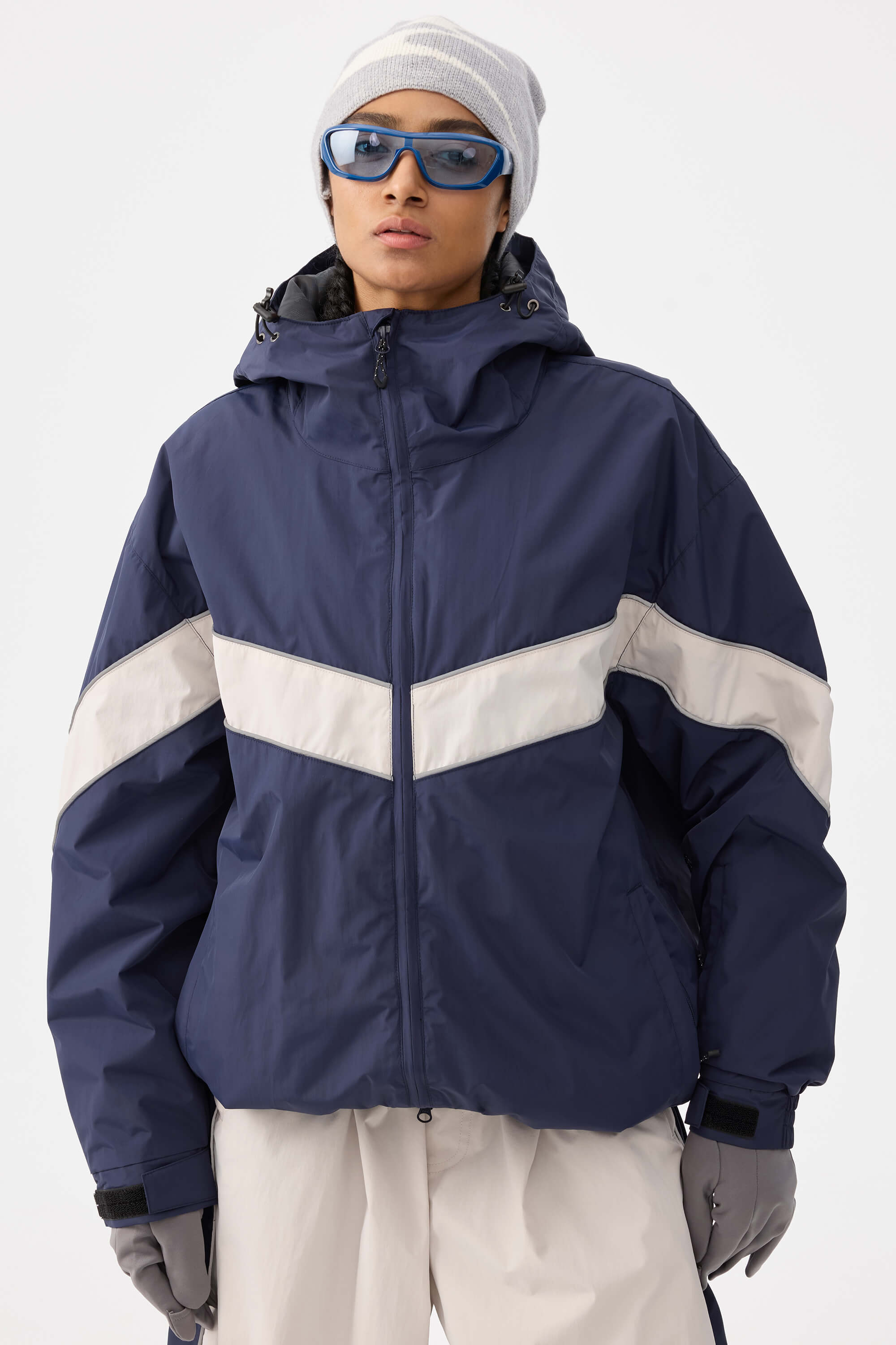 Retro Track Chevron Stripe Snow Jacket – Unisex | Gsou Snow