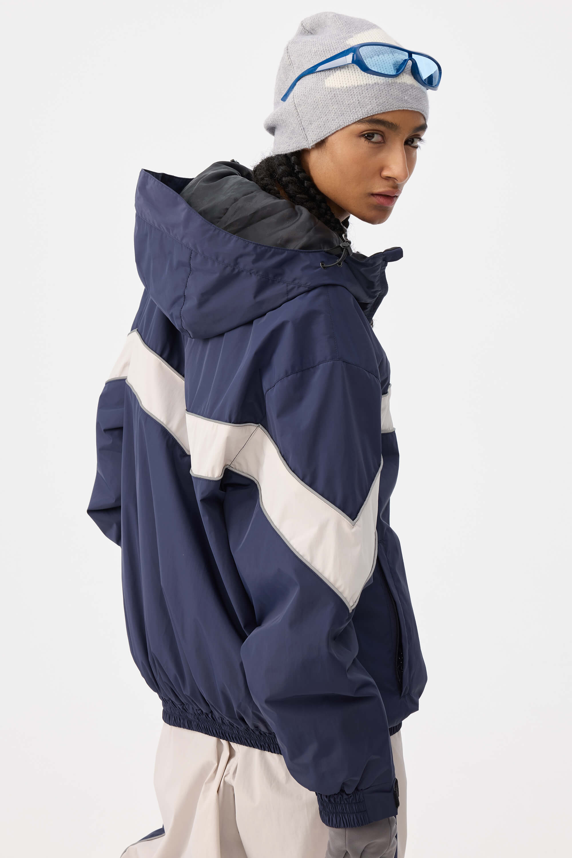 Retro Track Chevron Stripe Snow Jacket – Unisex | Gsou Snow