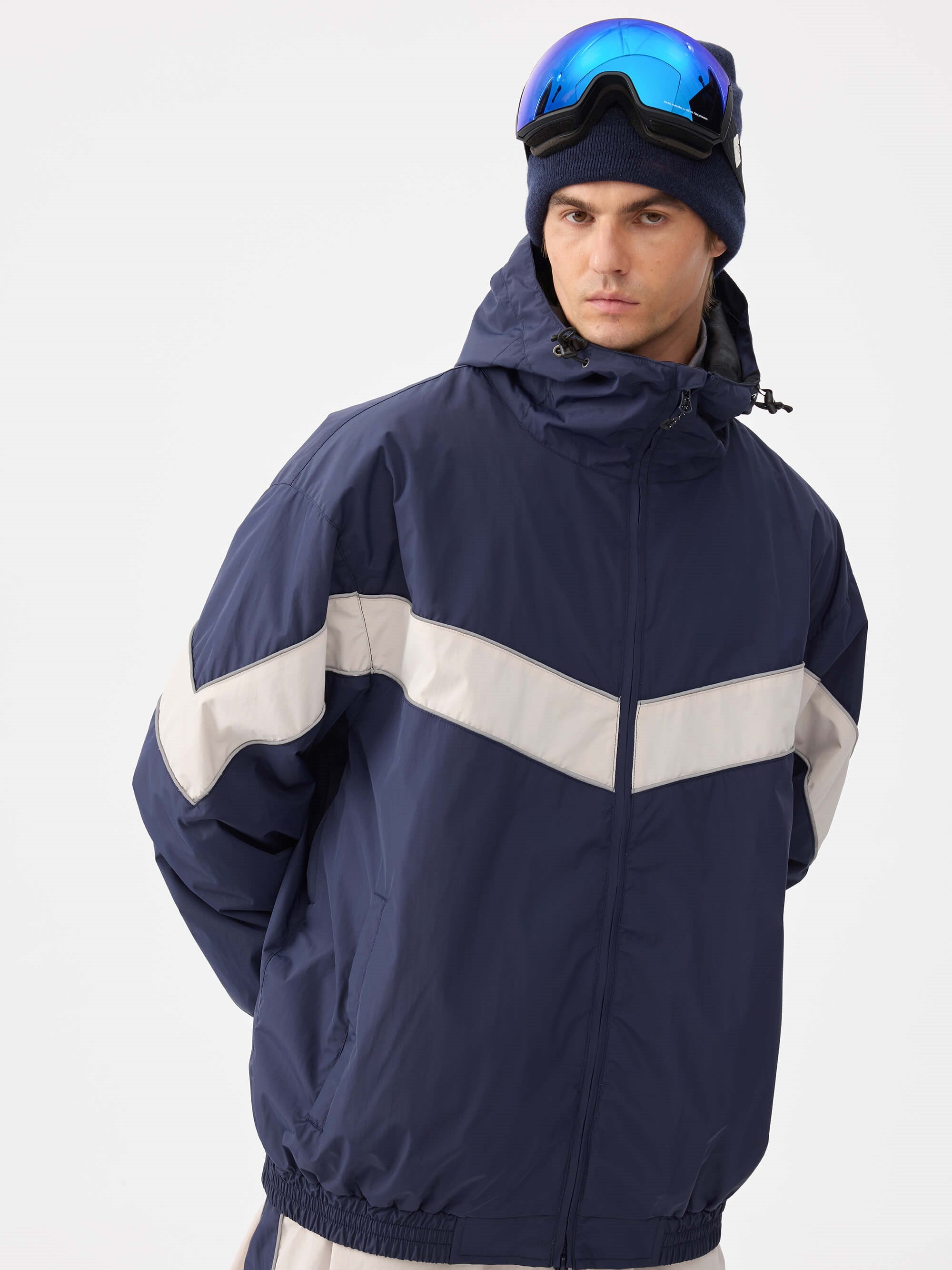 Retro Track Chevron Stripe Snow Jacket – Unisex | Gsou Snow