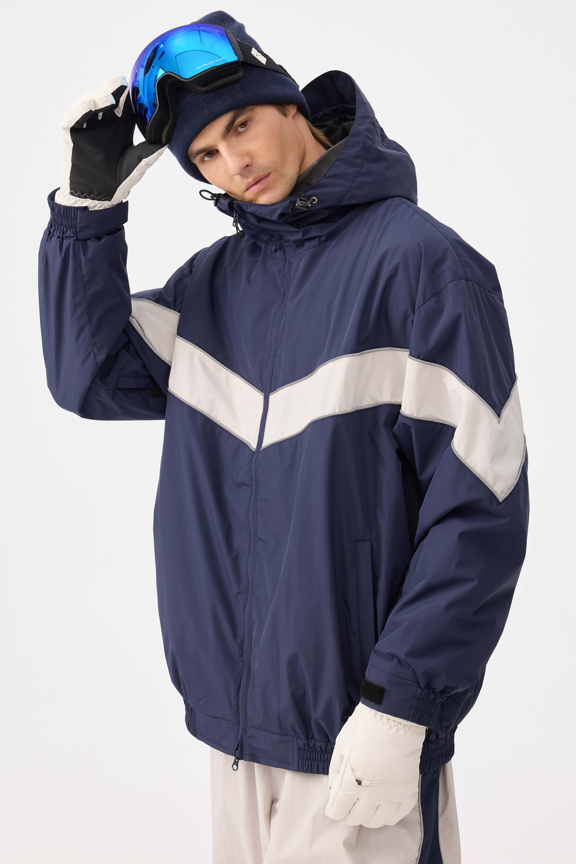 Retro Track Chevron Stripe Snow Jacket – Unisex | Gsou Snow