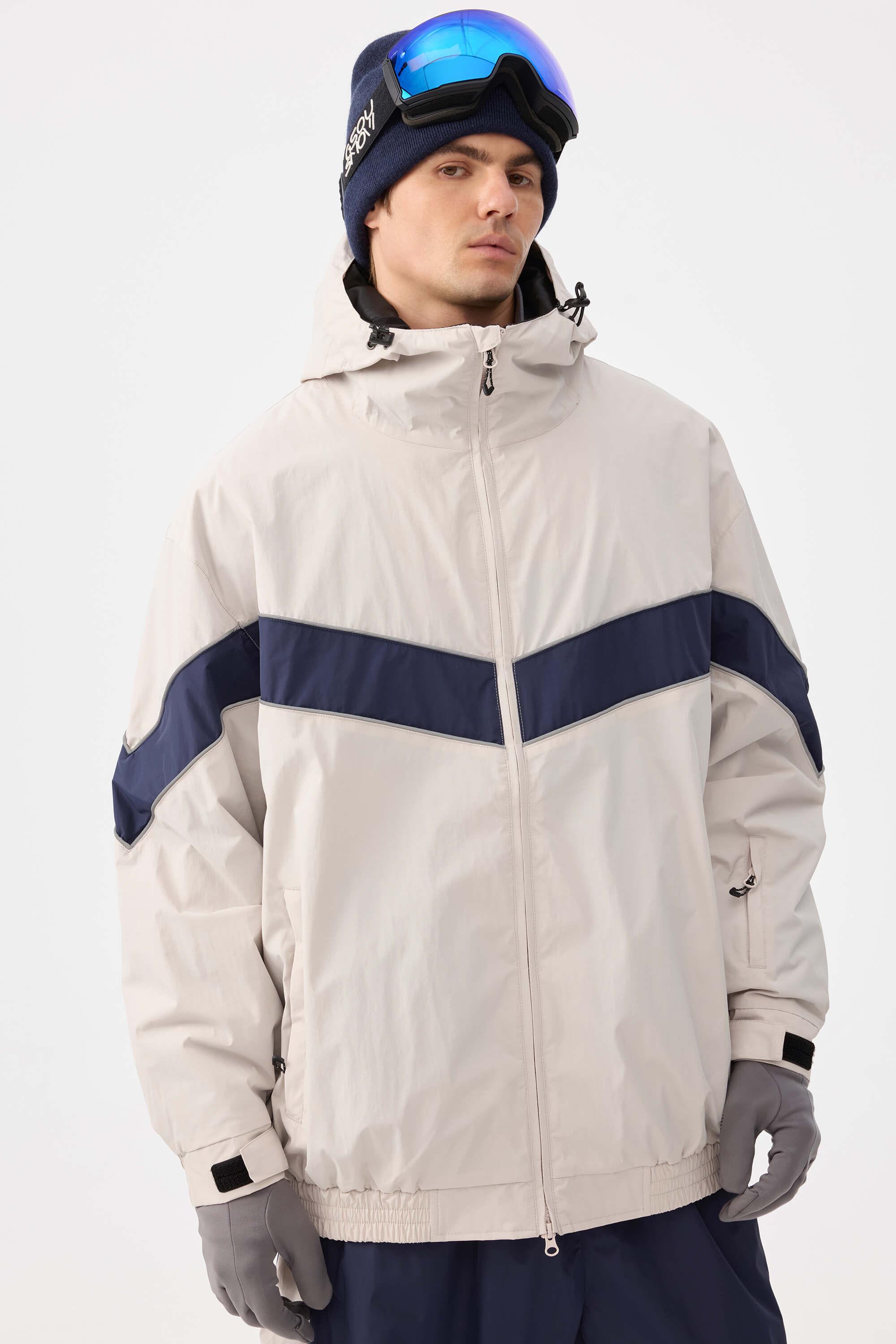 Retro Track Chevron Stripe Snow Jacket – Unisex | Gsou Snow