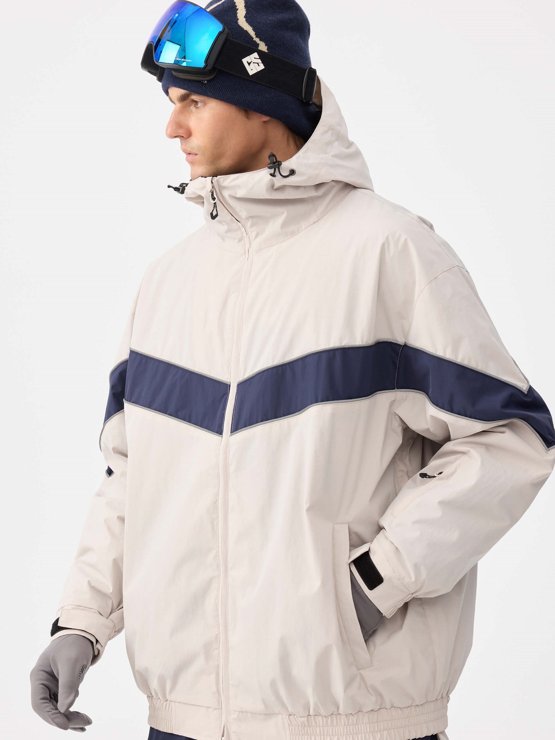 Retro Track Chevron Stripe Snow Jacket – Unisex | Gsou Snow