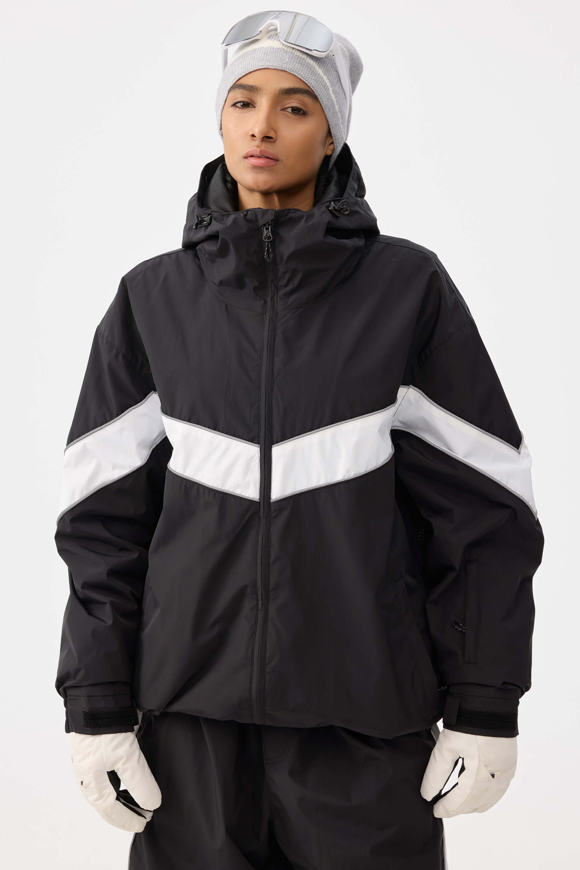 Retro Track Chevron Stripe Snow Jacket – Unisex | Gsou Snow