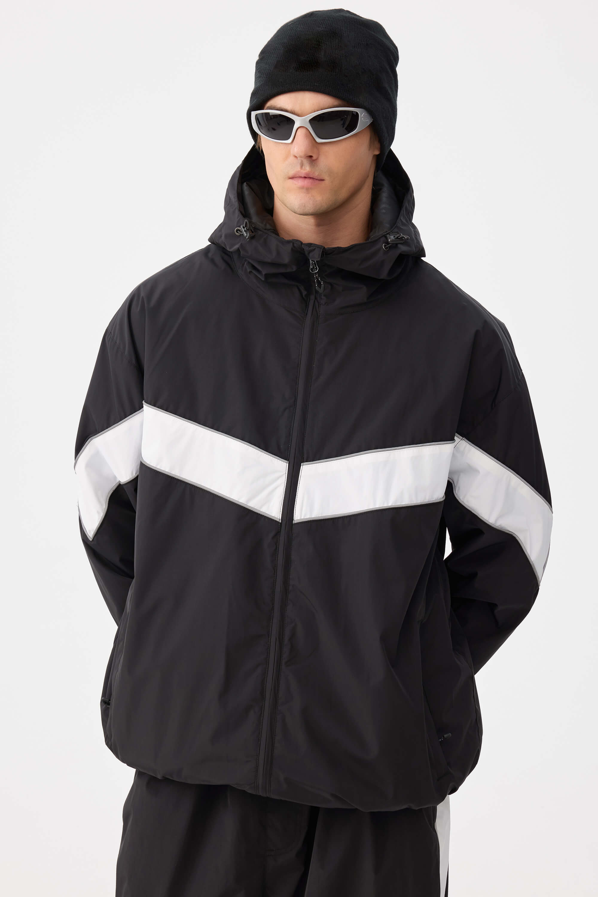 Retro Track Chevron Stripe Snow Jacket – Unisex | Gsou Snow