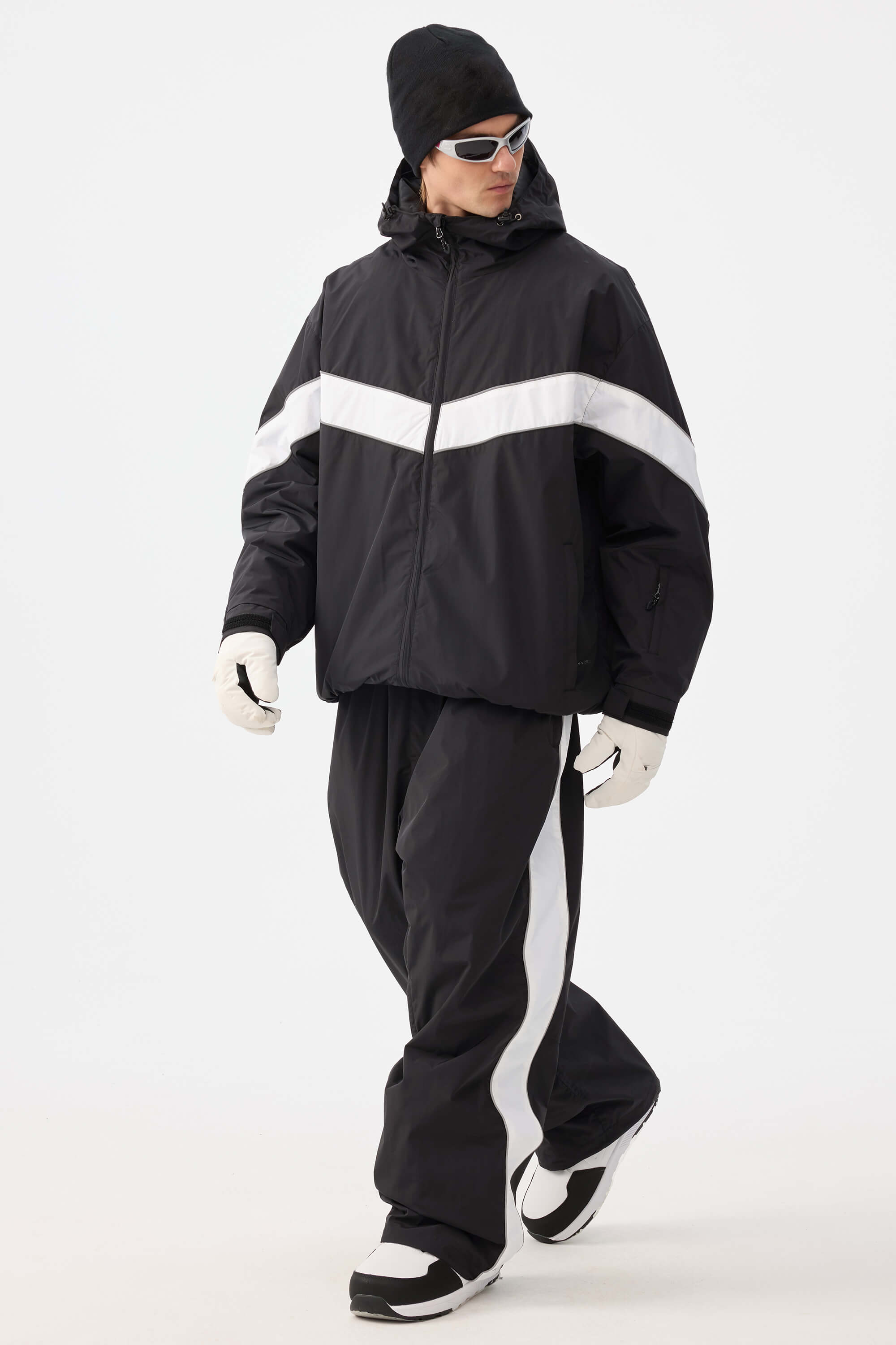 Retro Track Chevron Stripe Snow Jacket – Unisex | Gsou Snow