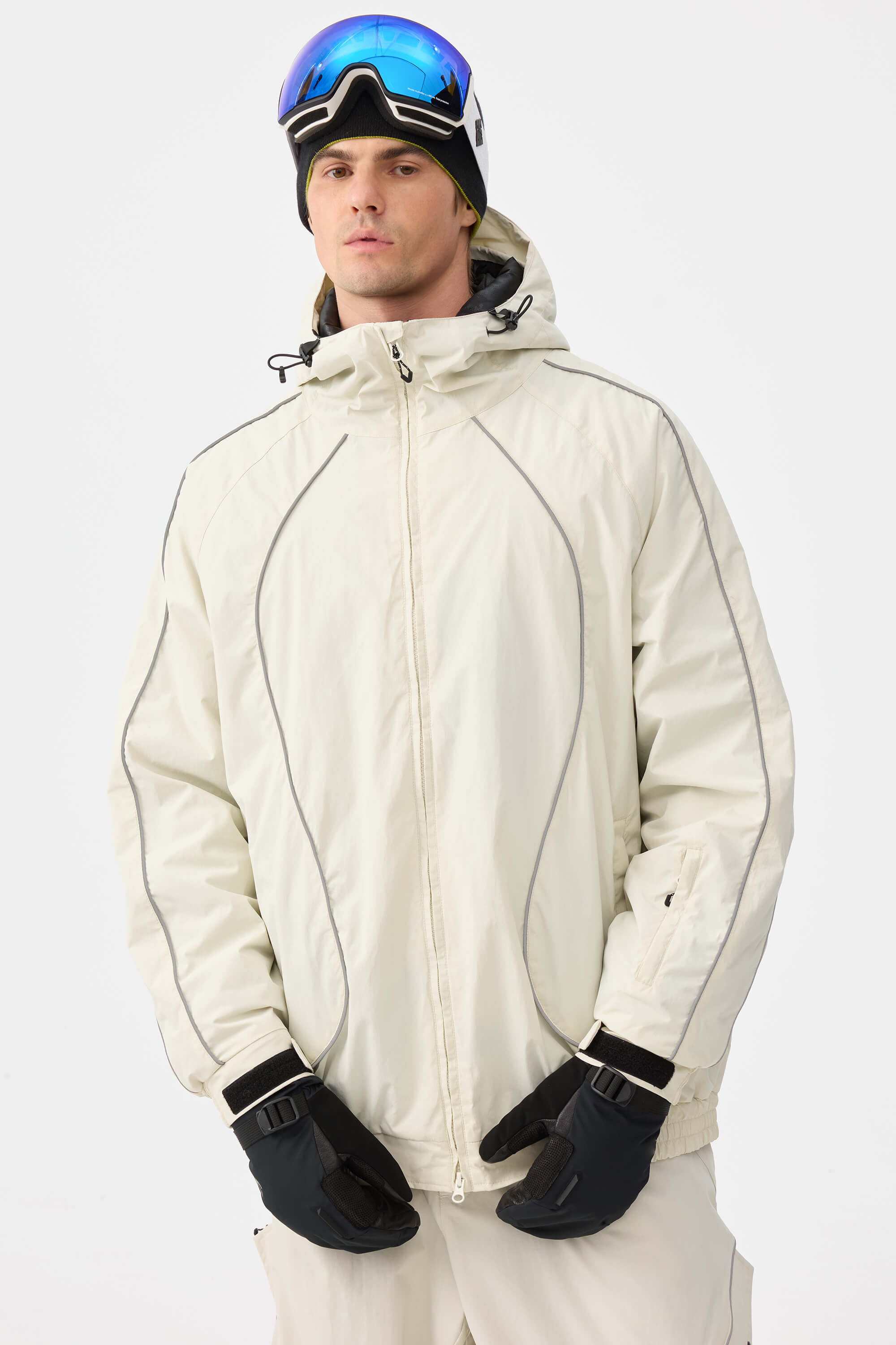 Retro Track Reflective Piping Snow Jacket – Unisex | Gsou Snow